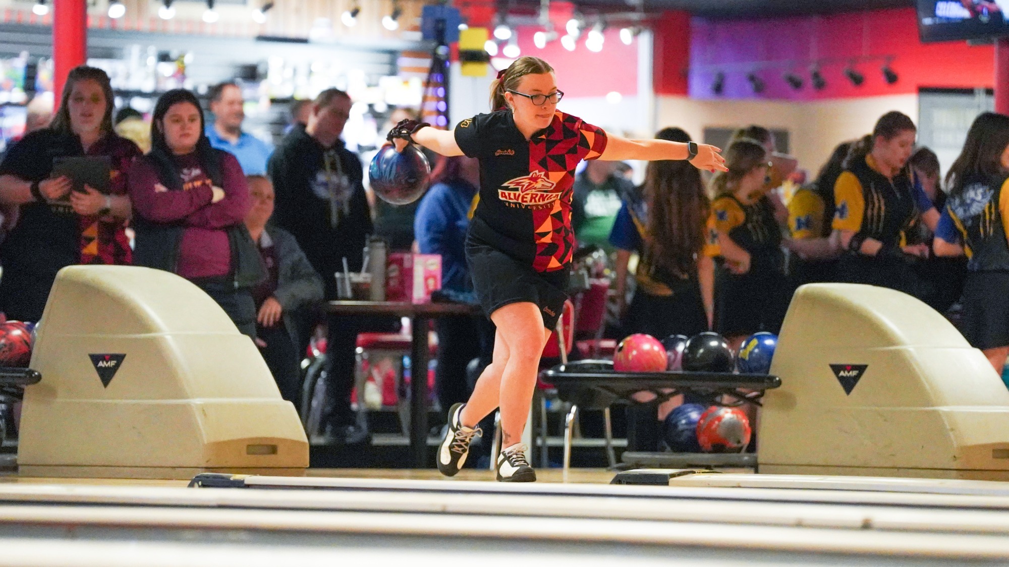 Mia Siminitus rolls a strike