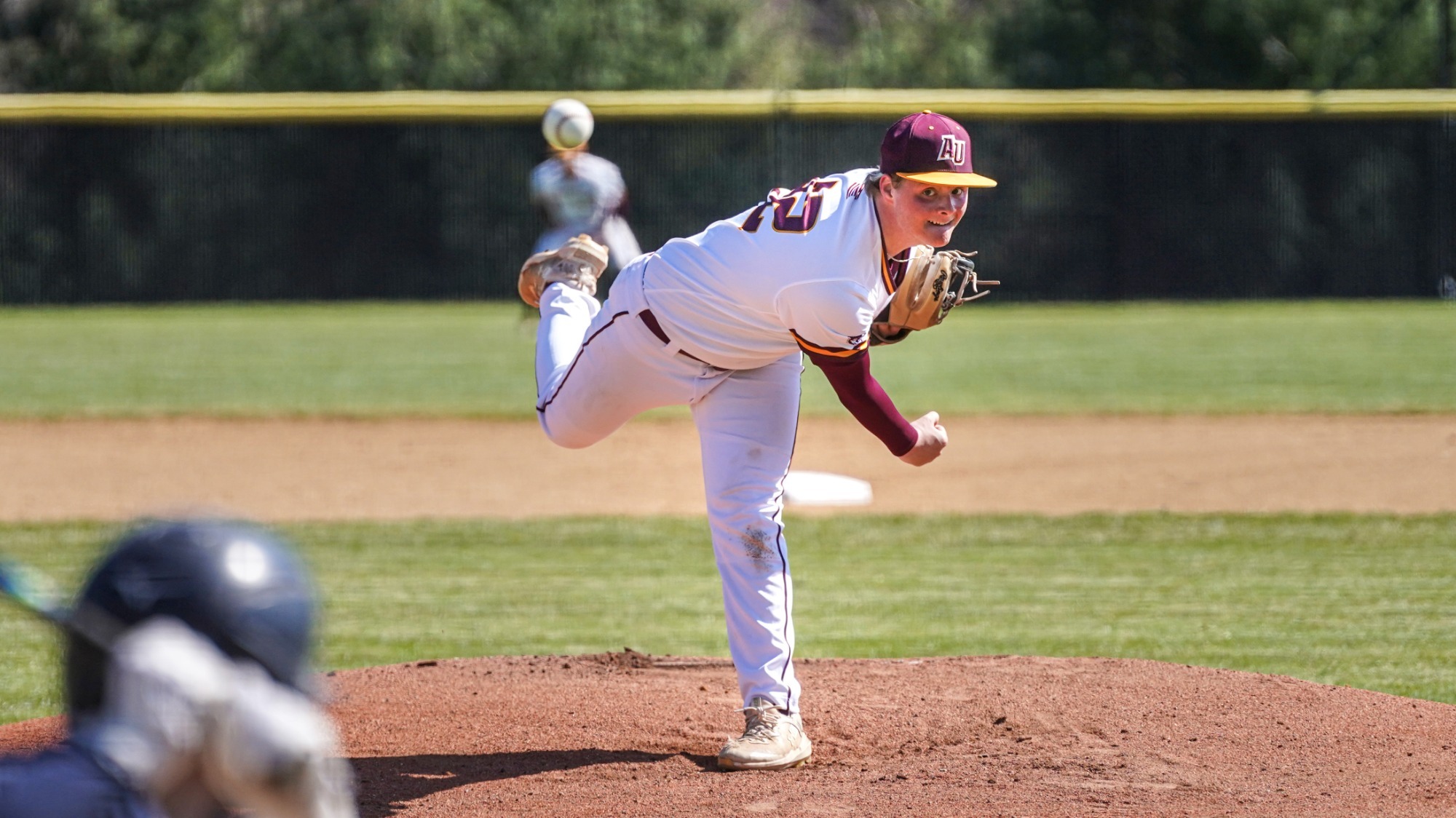 Michael Klawnsky pitches a strike against PSU Berks