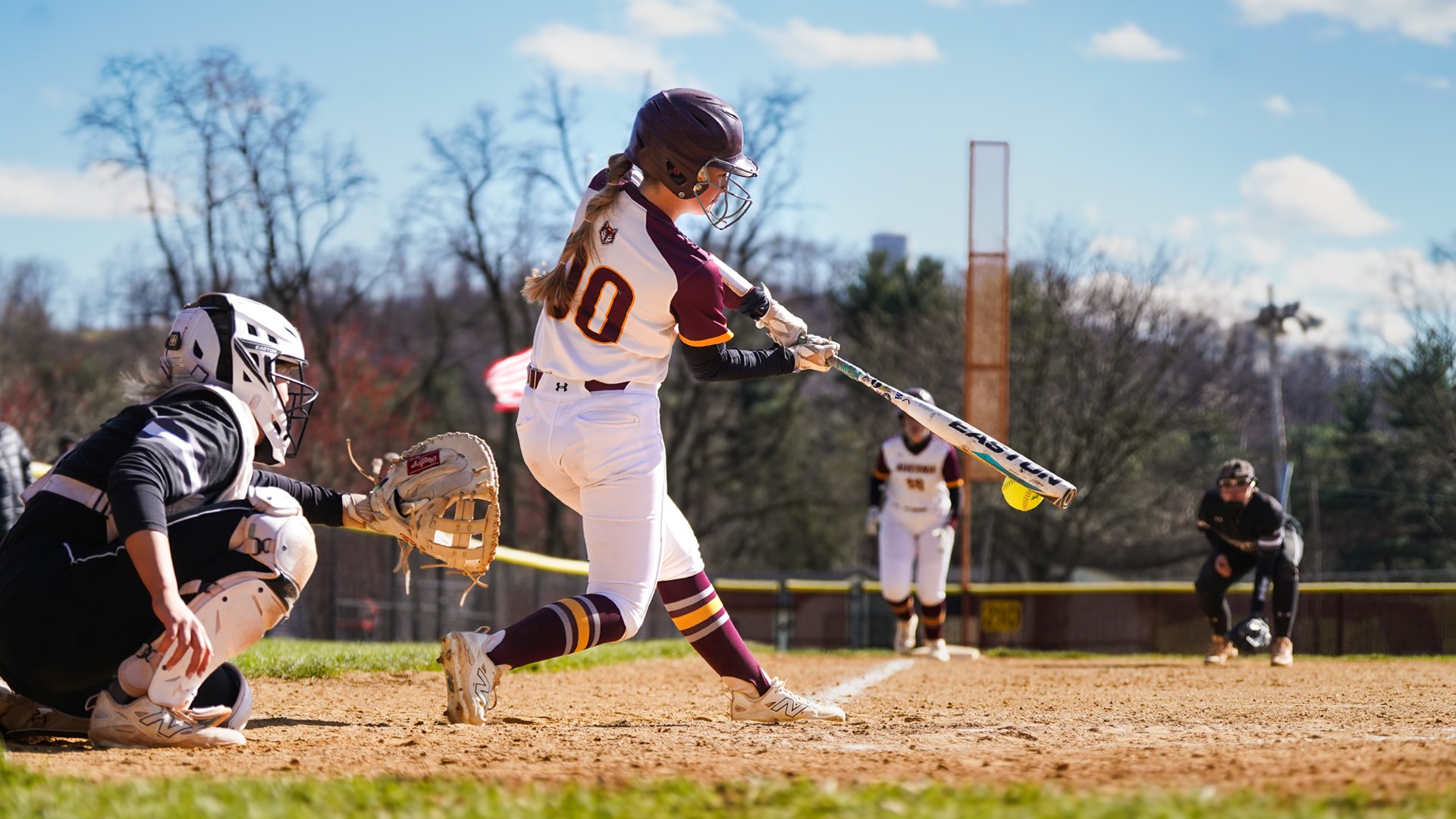 Kalli Bunnell hits a single through the left side in a win over Stevenson