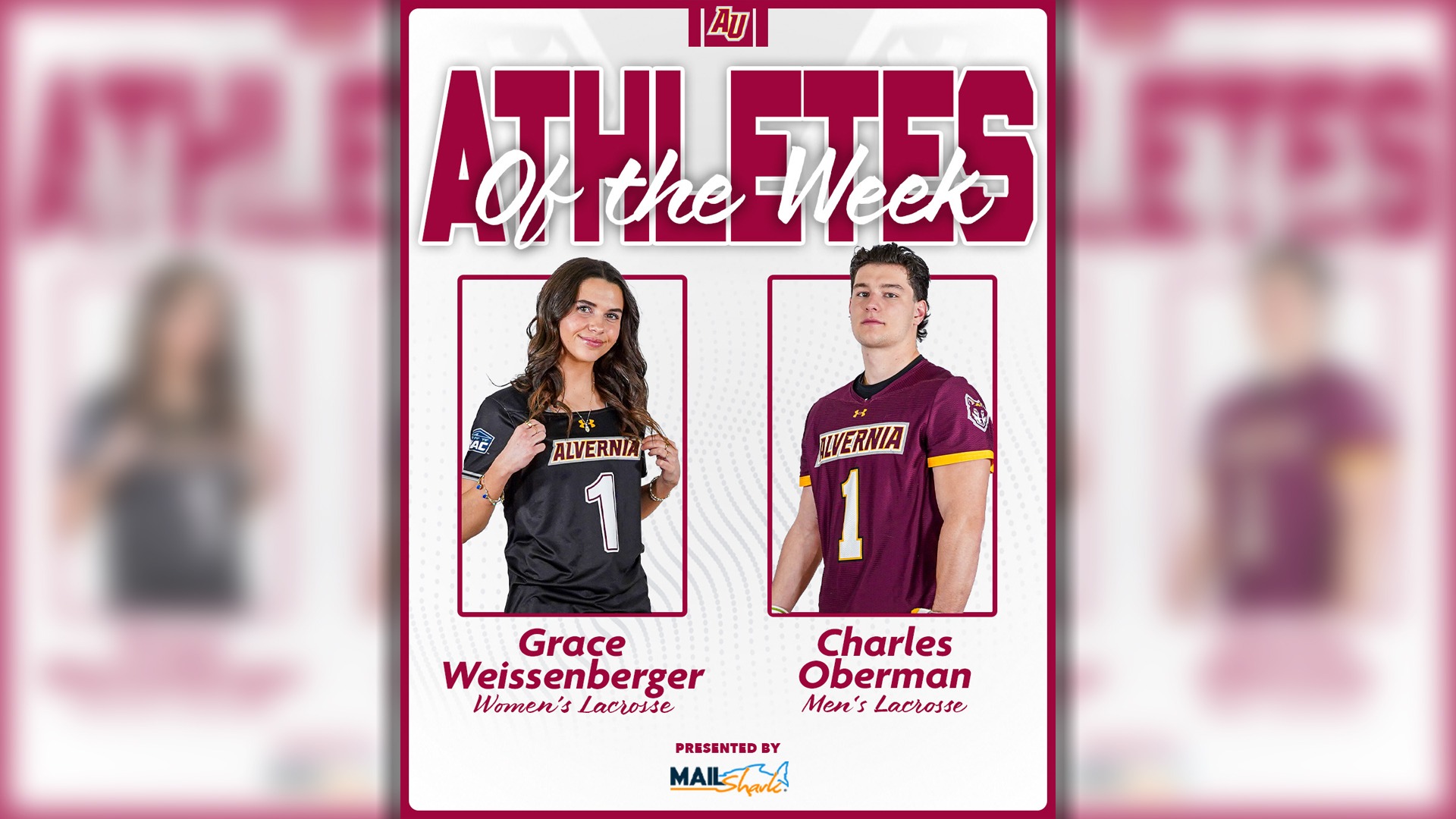 Grace Weissneberger and Charles Oberman Alvernia Athletes of the Week March 30, 2026