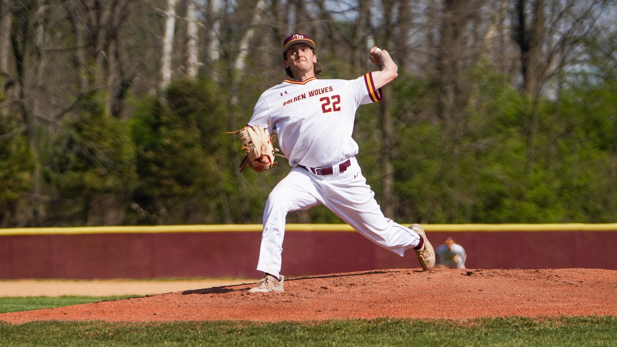 Chris Sasso throws a strike against Eastern