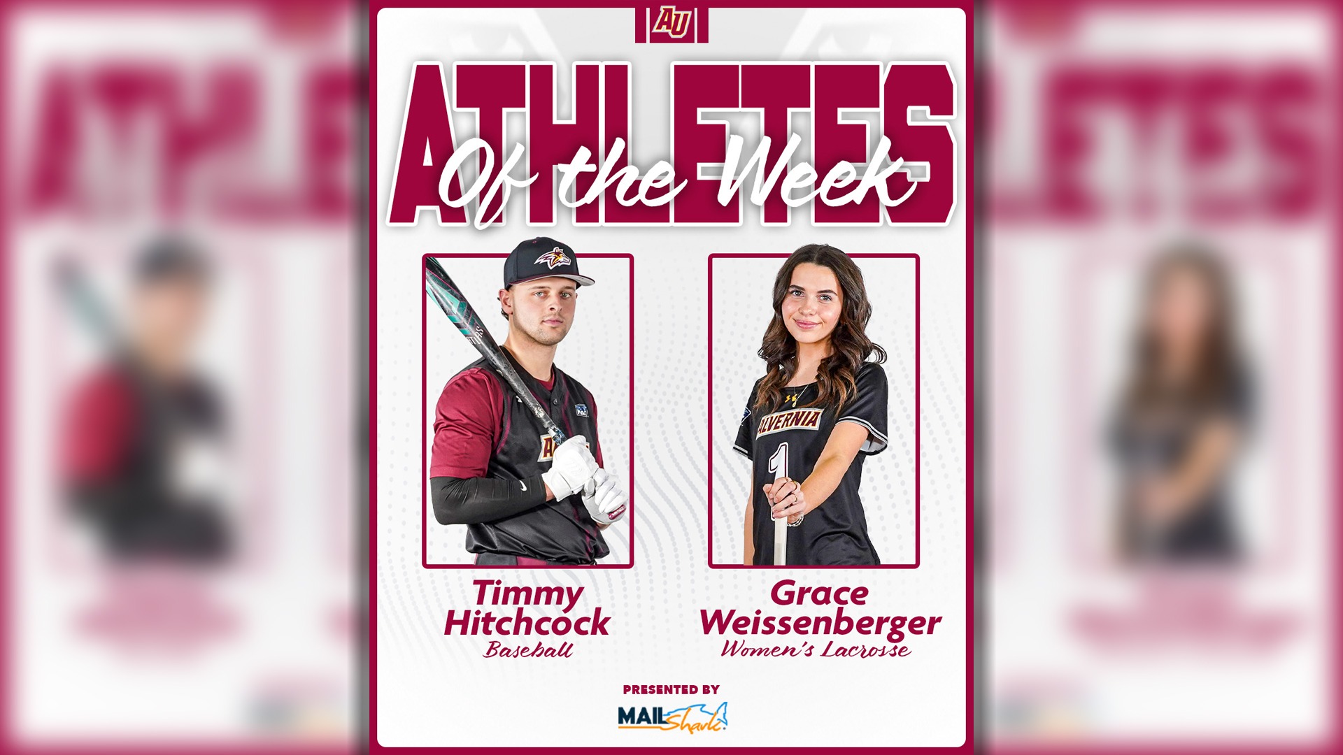 Timmy Hitchcock and Grace Weissenberger April 13, 2026 Alvernia Athletes of the Week