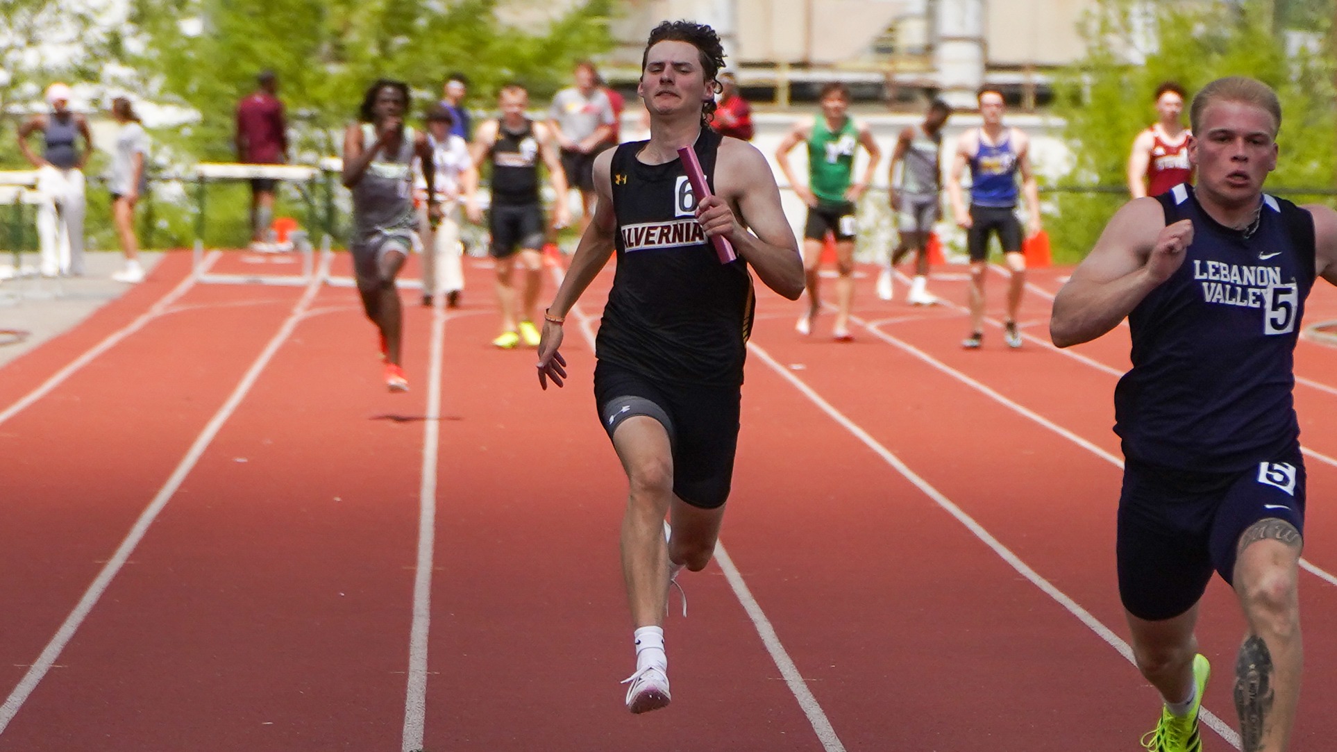 Ethan Marcin runs the 4x400 relay