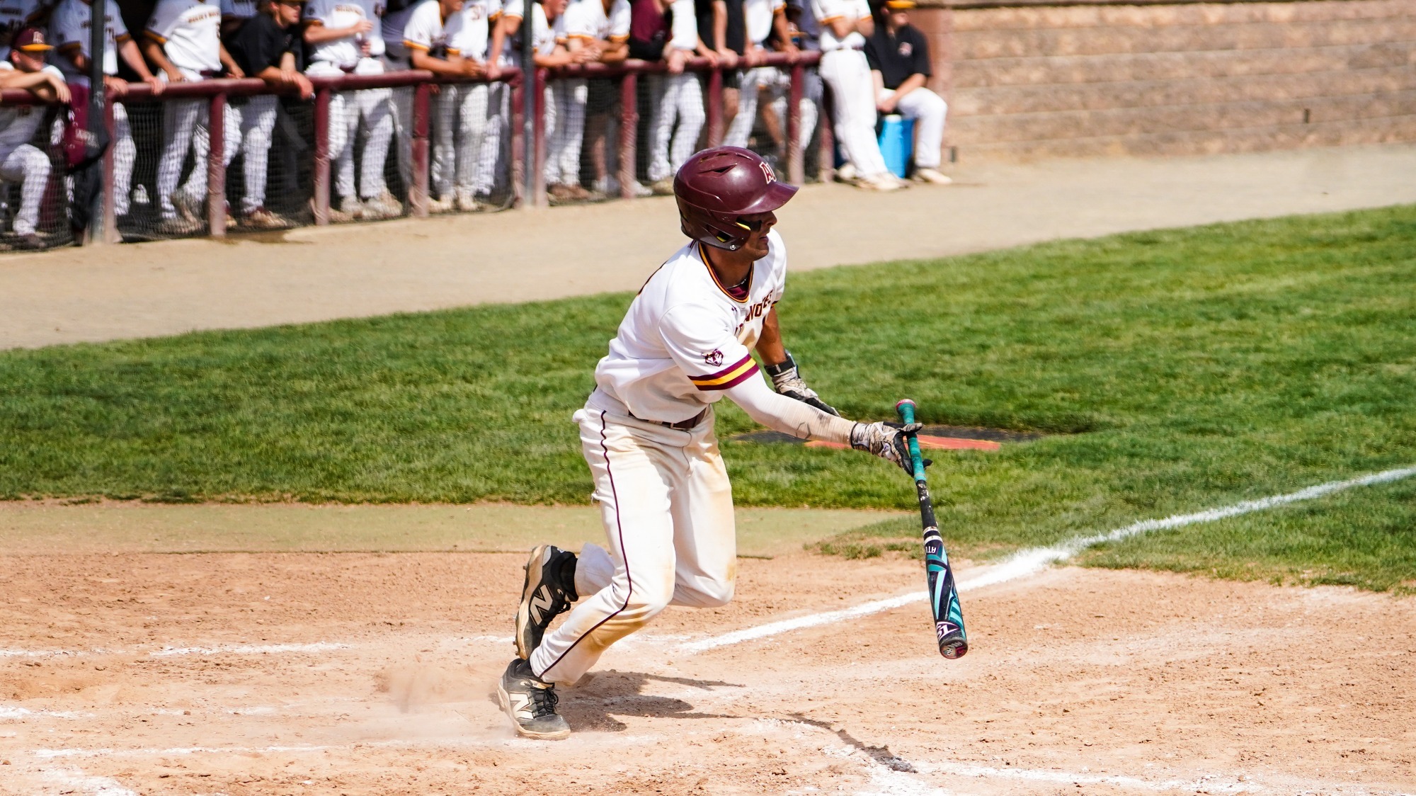Timmy Hitchcock hits a double against York in Angelica Park