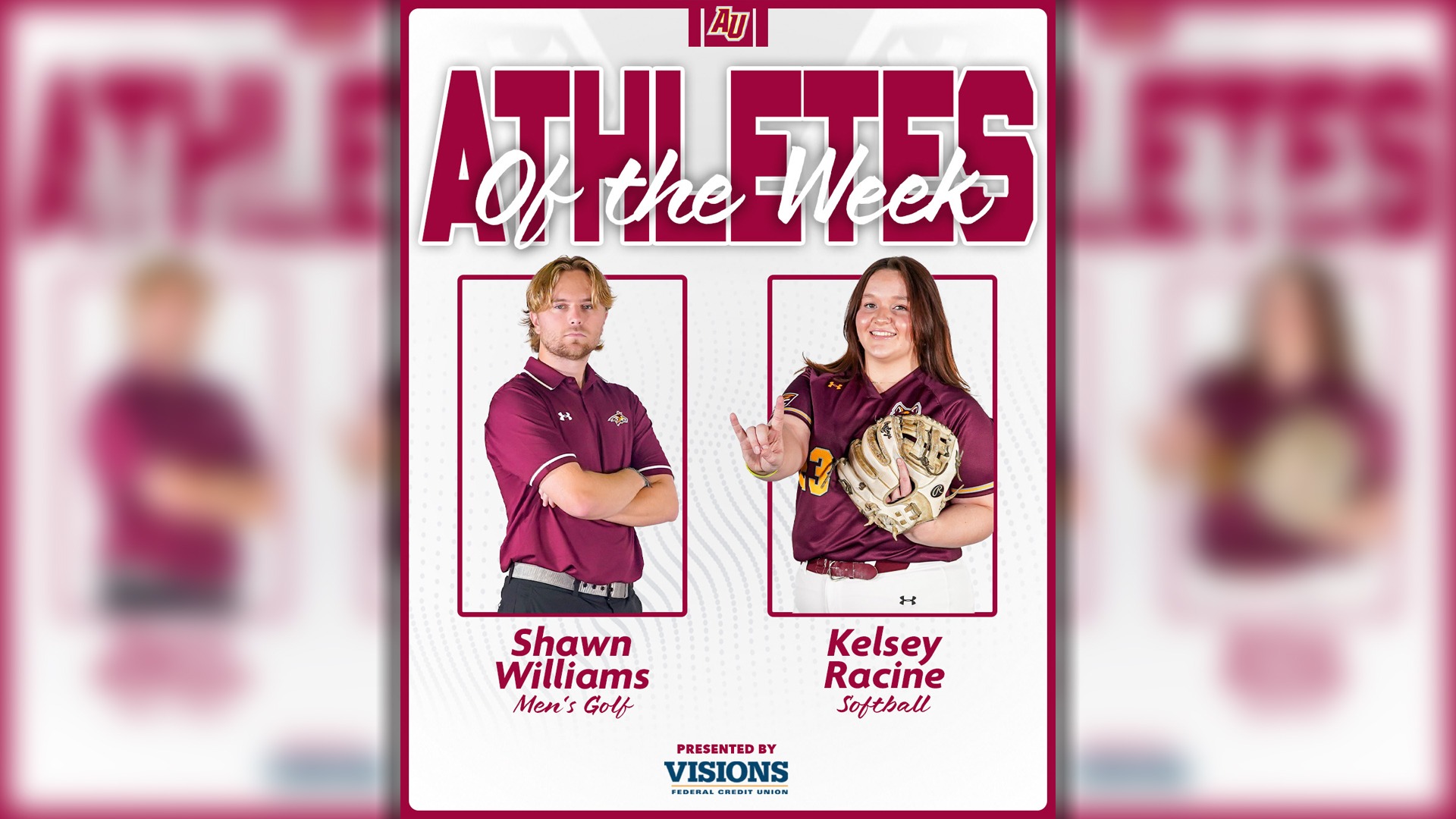 Shawn Williams and Kelsey Racine - Alvernia Athletes of the Week April 6, 2026