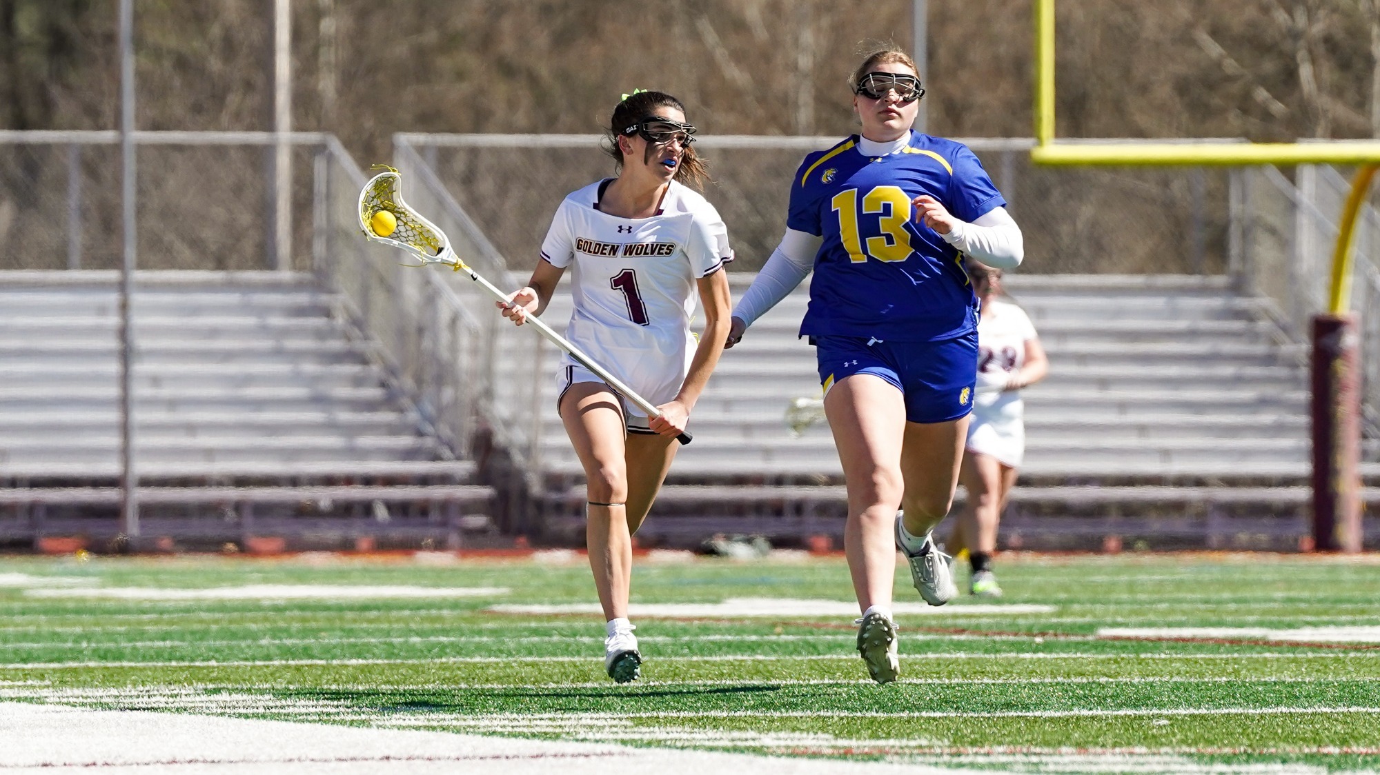 Grace Weissenberger outruns her defender in the midfield