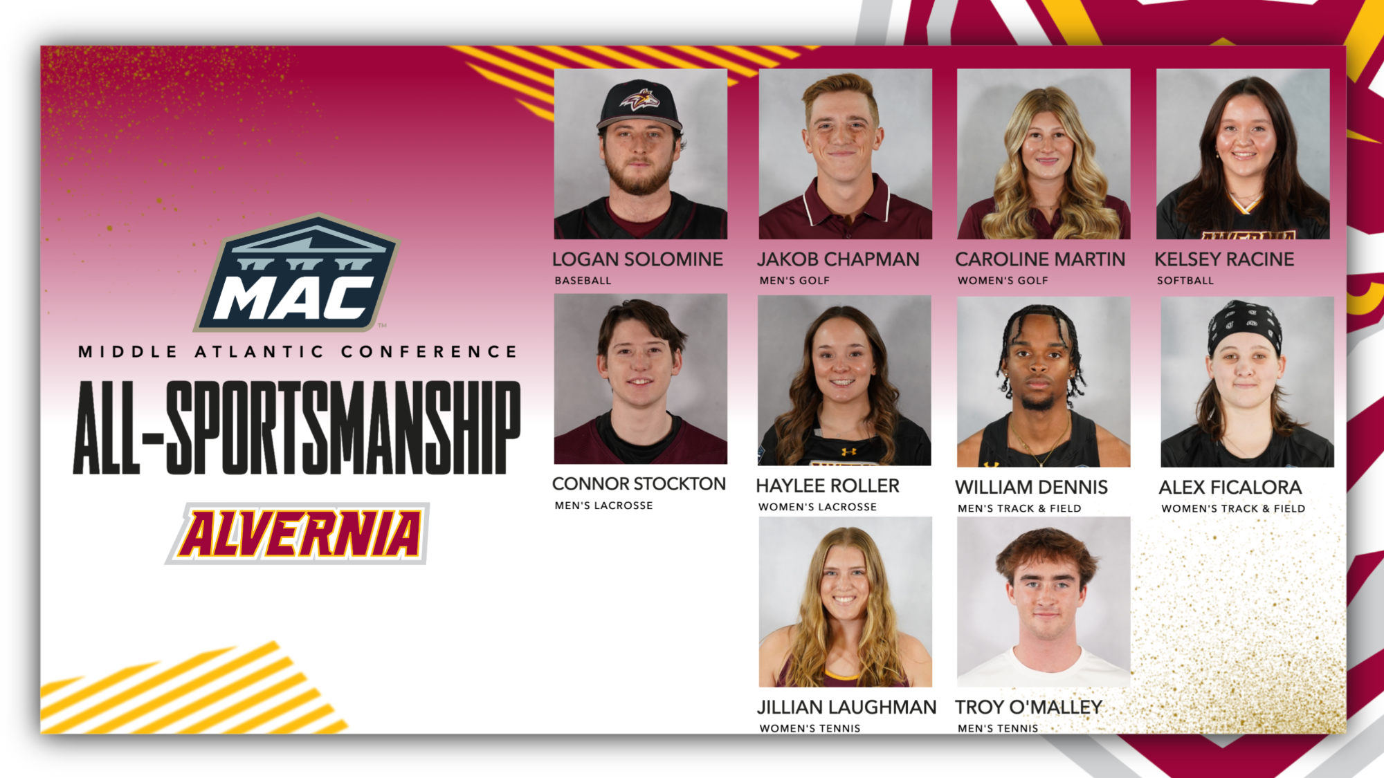 Members of the Spring MAC All-Sportsmanship team