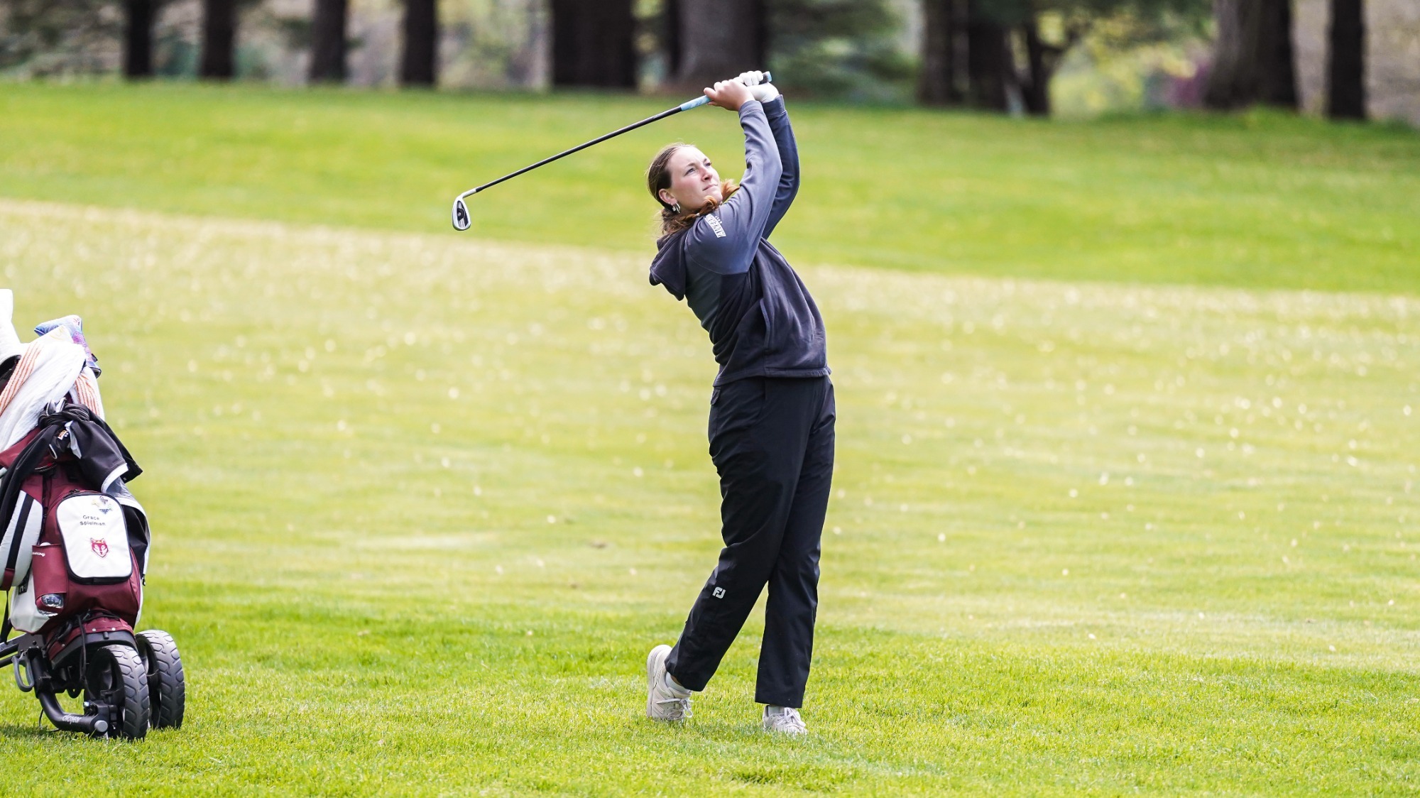 Spielman hits an approach shot on the 7th fairway of Berkleigh CG