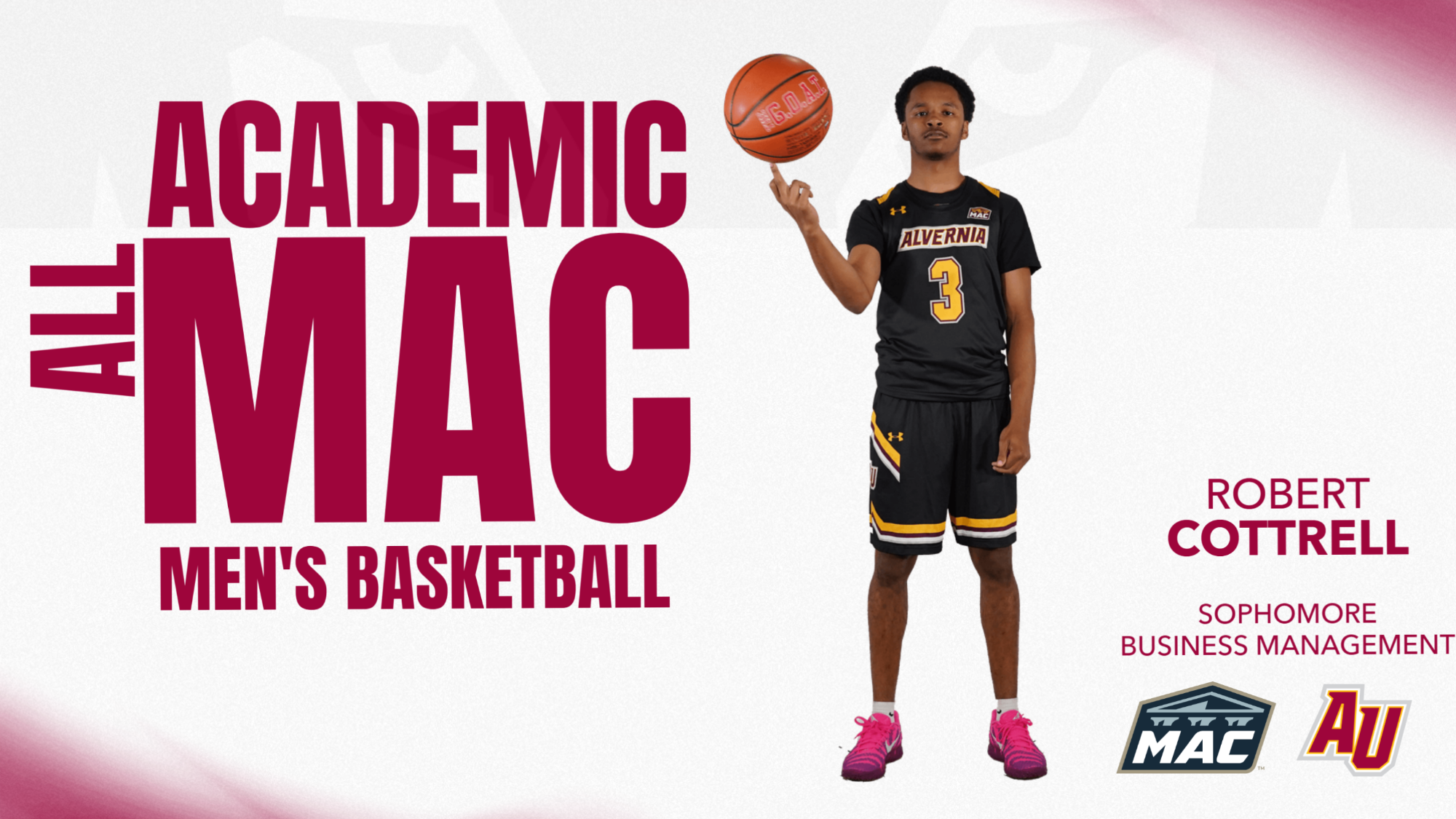 Graphic for Robert Cottrell's Academic All-MAC honor