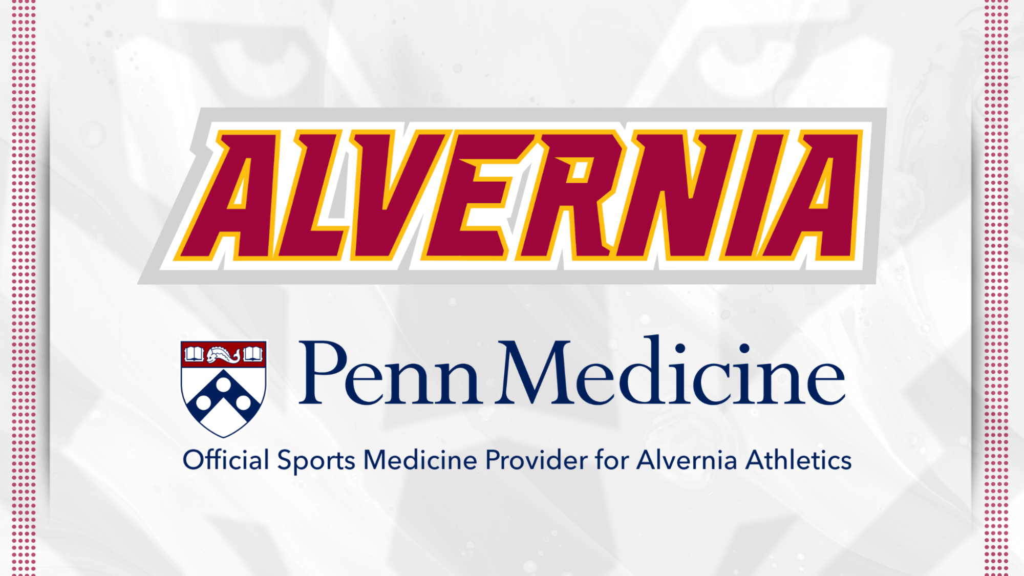 Announcement graphic between Alvernia and Penn Med.