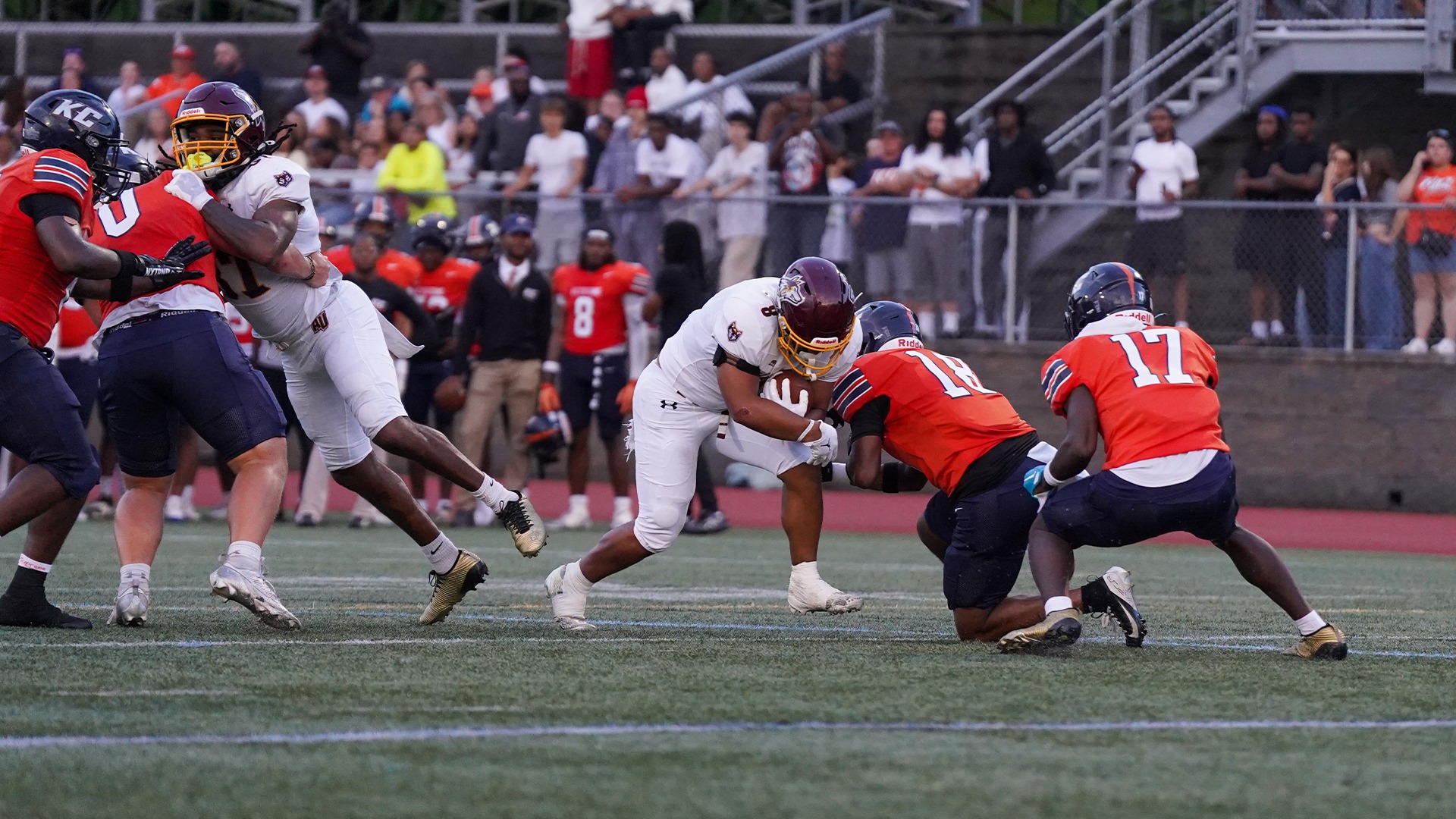 Adonis Dixon breaks Keystone defenders tackle