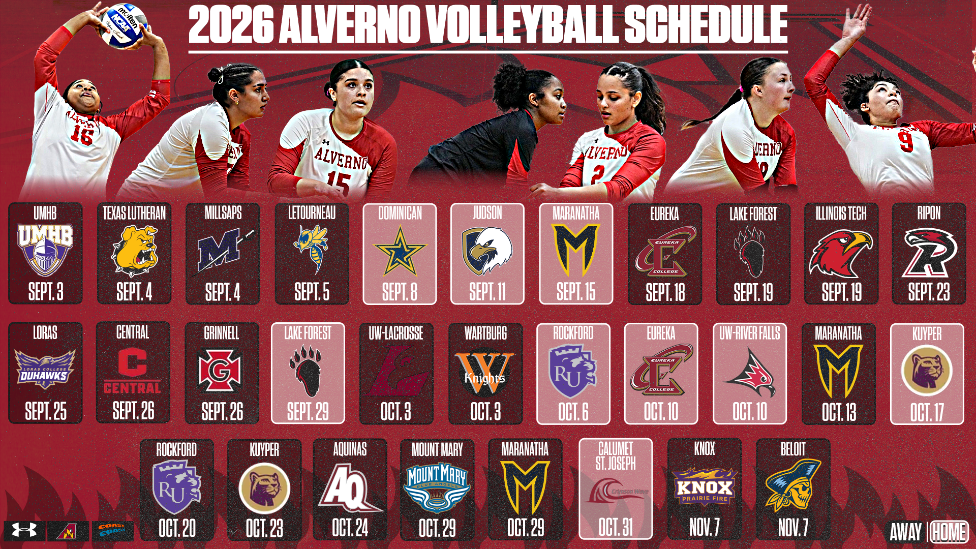 2026 Updated Schedule Web Graphic - Volleyball