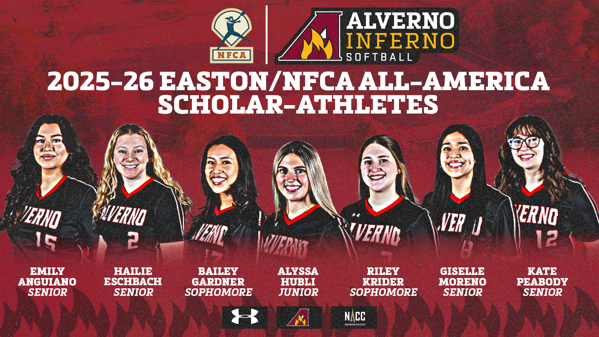 2025-26 Easton/NFCA Scholar Athlete Award Winners