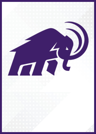 Purple Mammoth Logo on Textured White Background