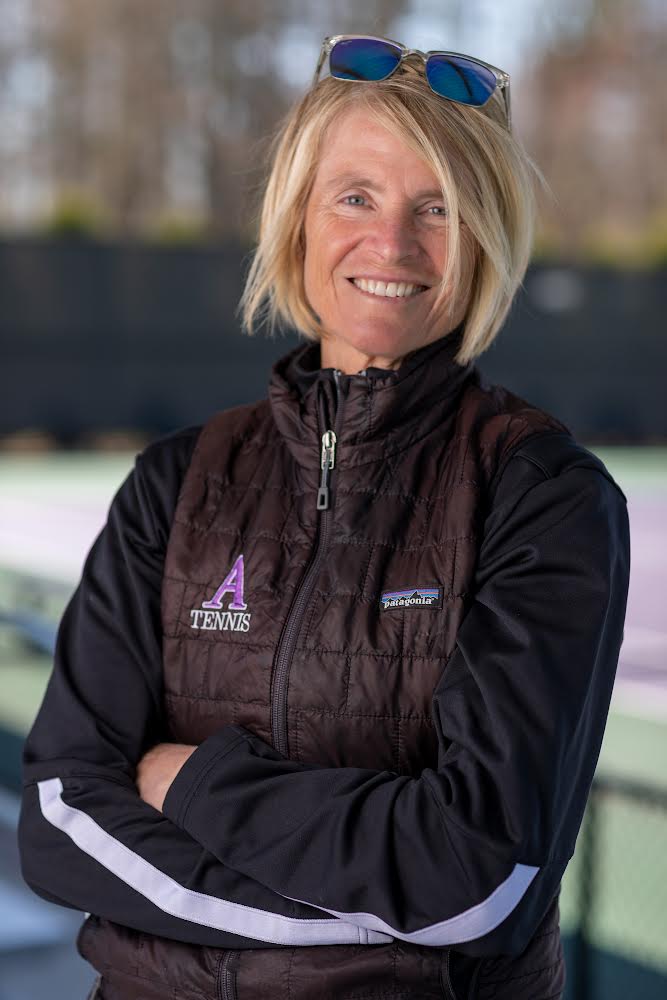 Jackie Bagwell, Head Women's Tennis Coach.April 29, 2022Photo by Maria Stenzel.