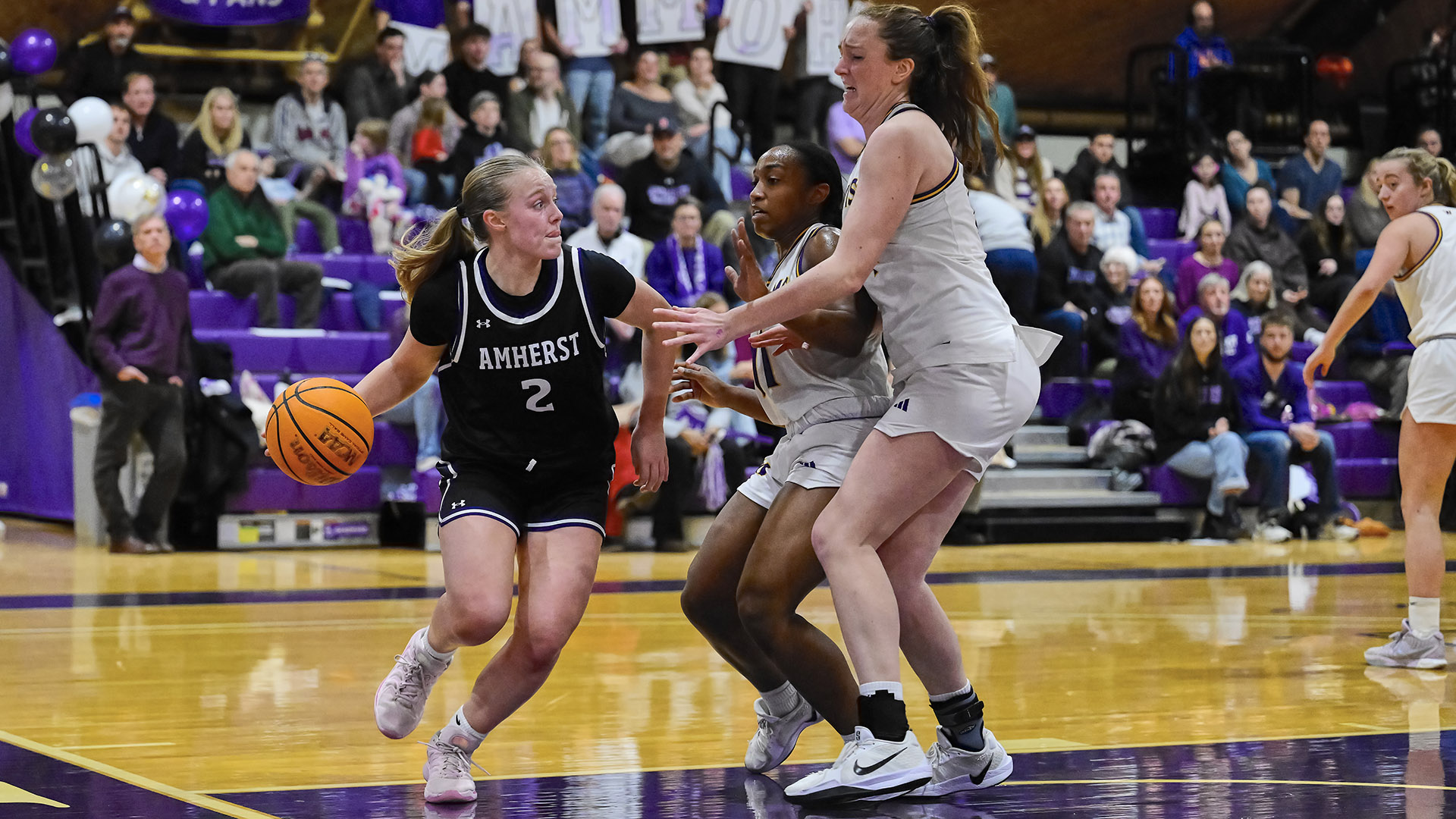 Amherst College Women’s Basketball on Saturday, February 14, 2026 in Amherst, Massachusetts. Photo by ©Mike Orazzi for Clarus Multi Media Group