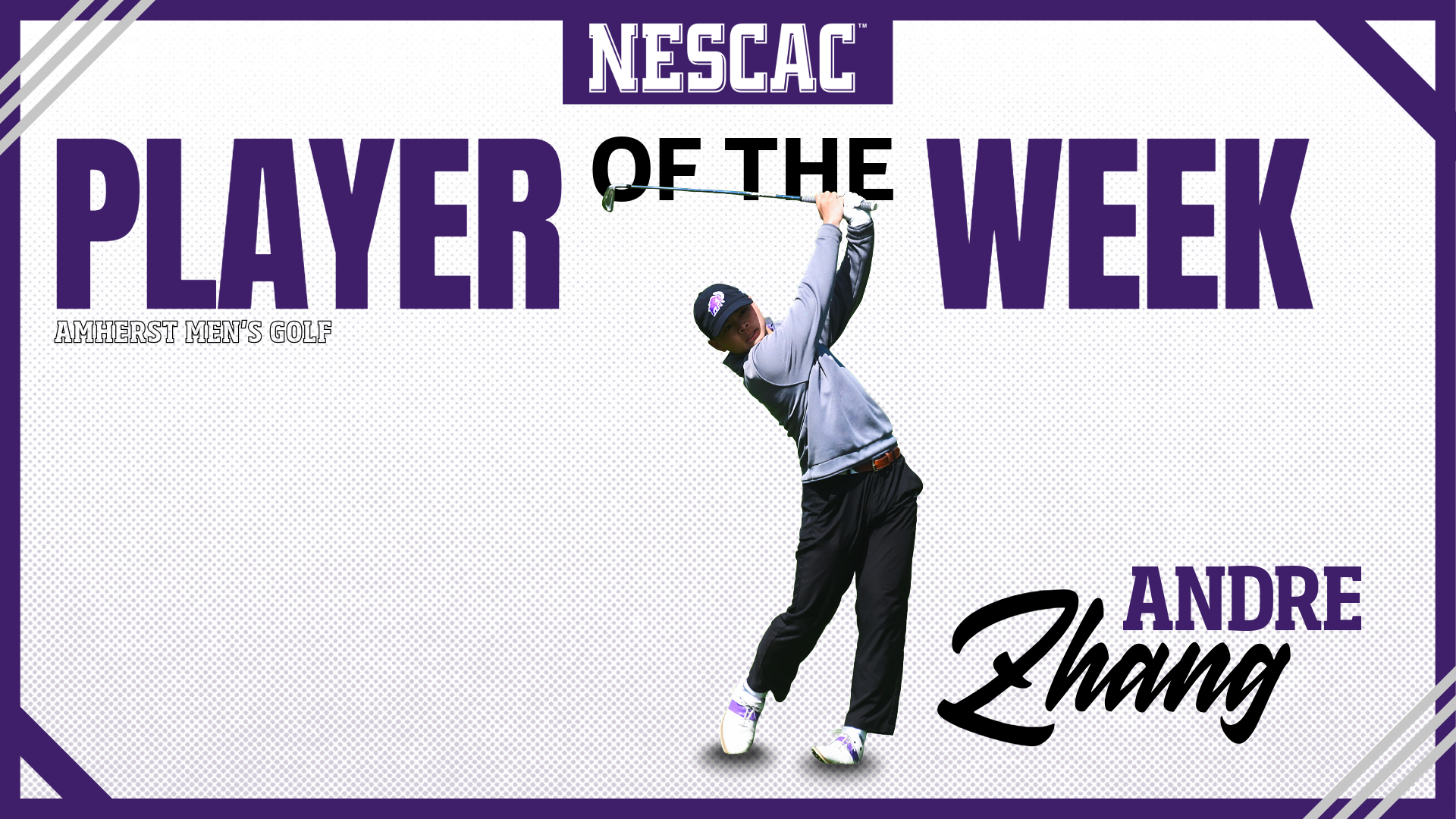 Andre Zhang NESCAC Player of the Week Graphic