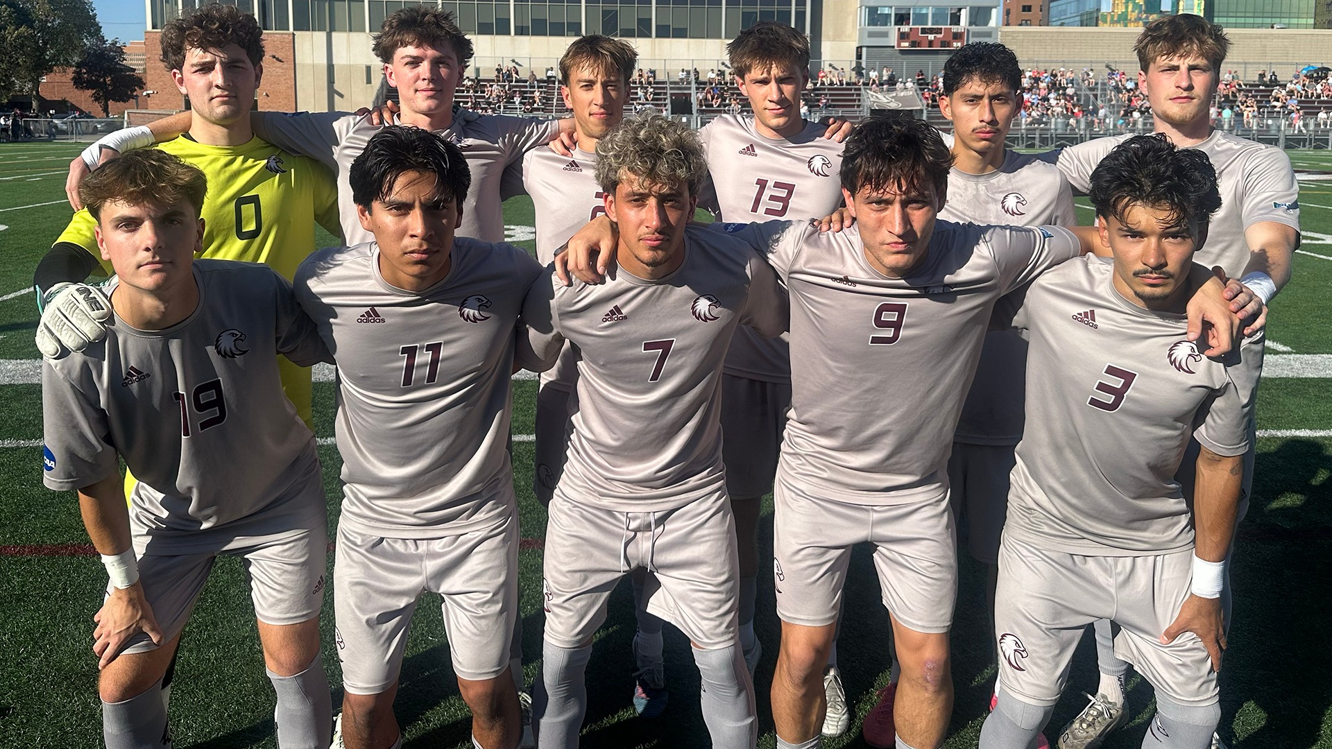 Augsburg men's soccer's starting 11 for its 2026 match against Saint John's.