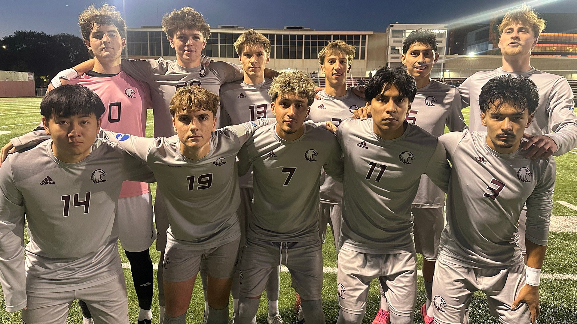 Augsburg men's soccer's starting 11 for its 2026 game against St. Scholastica.