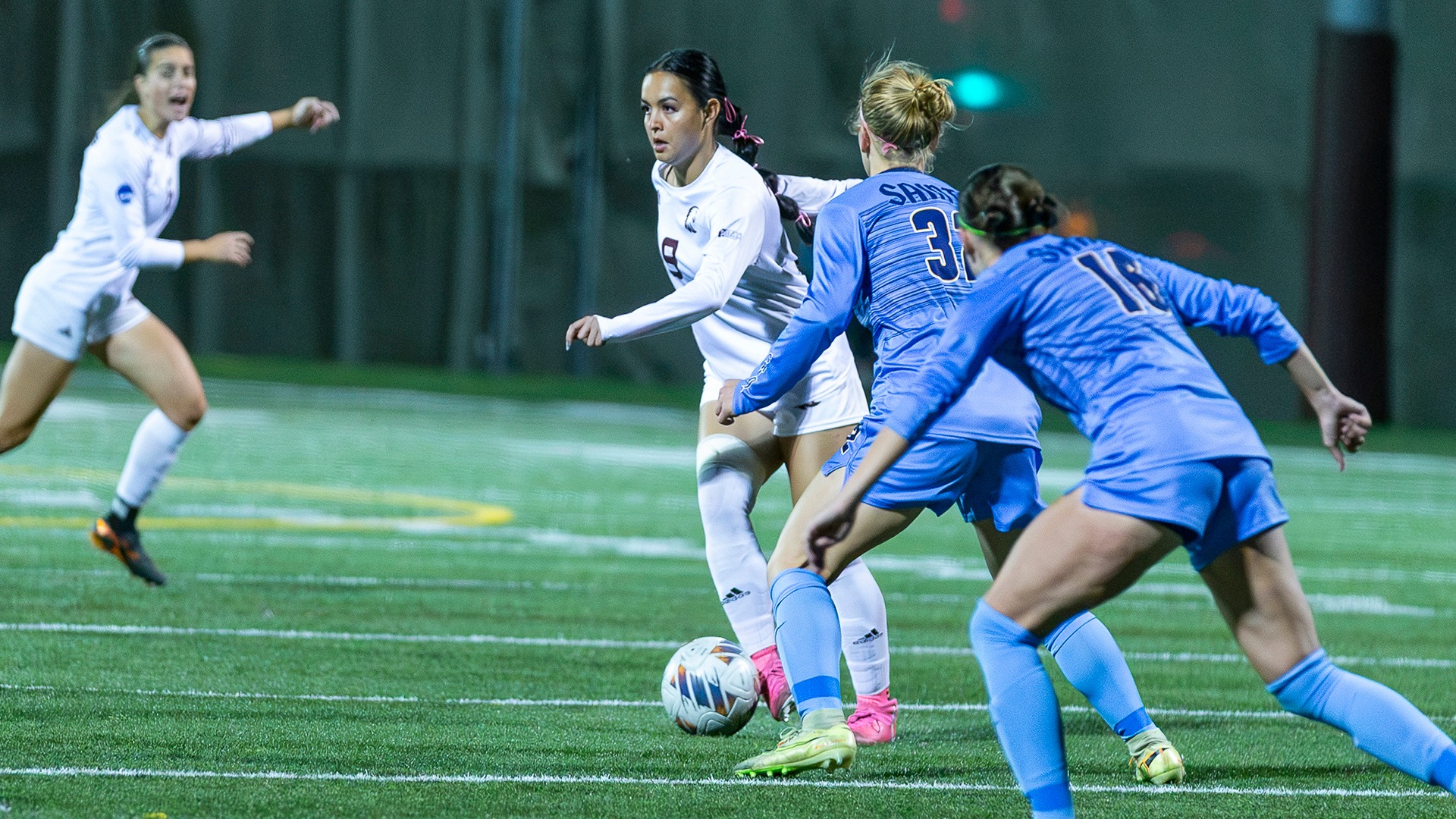Amalia Lee handles the ball during a 2026 Augsburg women's soccer game.