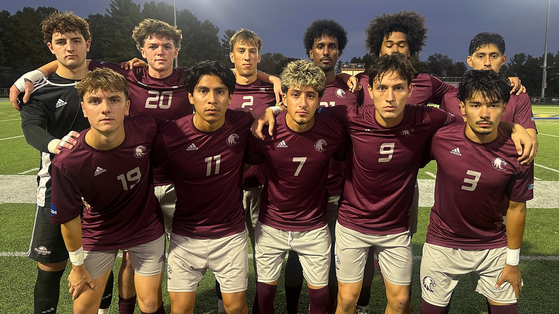 Augsburg men's soccer's starting 11 for its 2026 game at UW-Eau Claire.