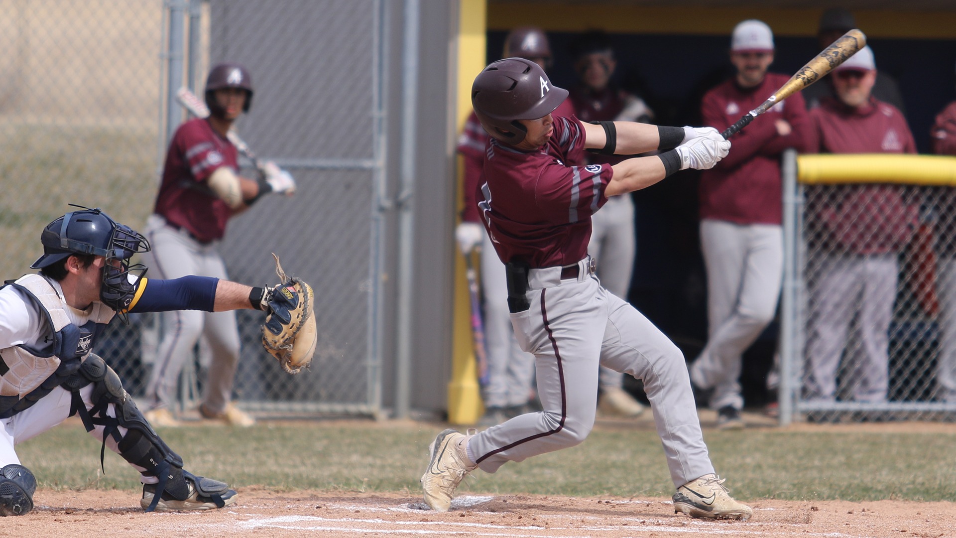 Jorda Sivoravong swings at a pitch during a 2026 Augsburg baseball game.