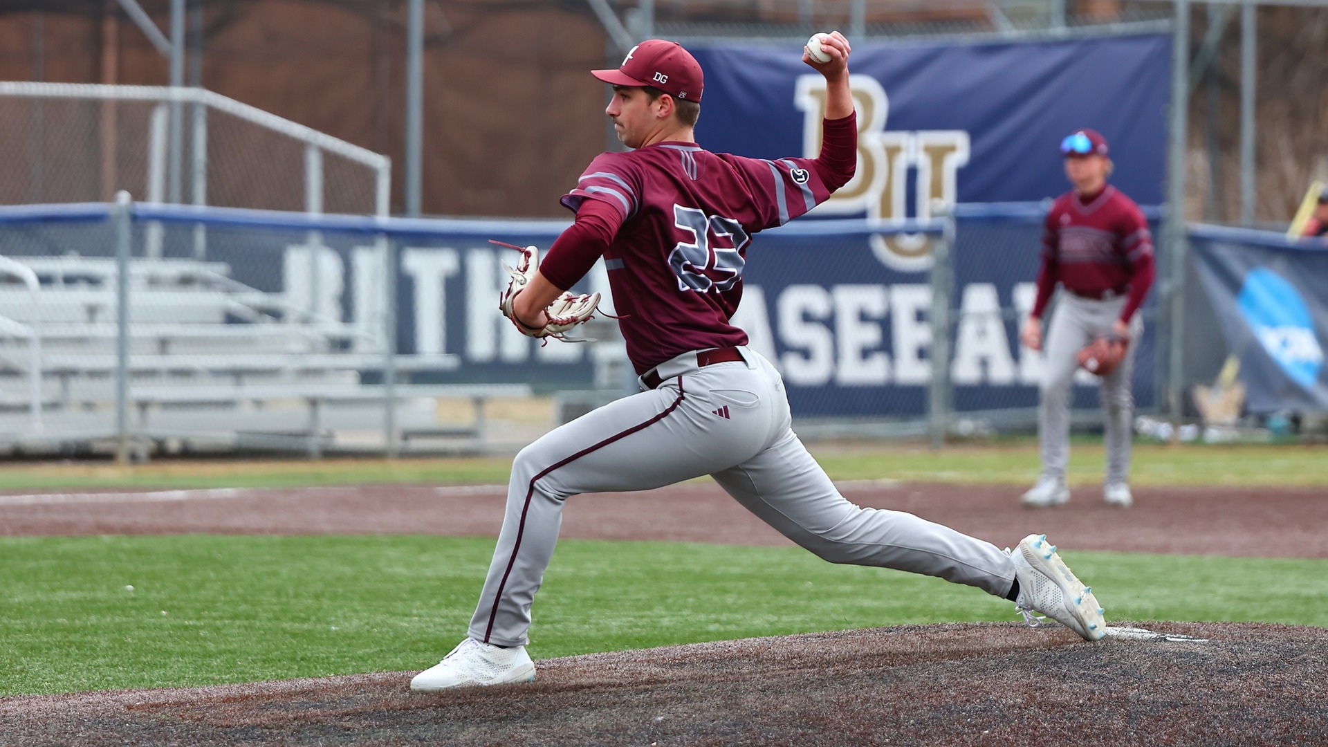Jake Pittelkow delivers a pitch during a 2026 Augsburg baseball game.