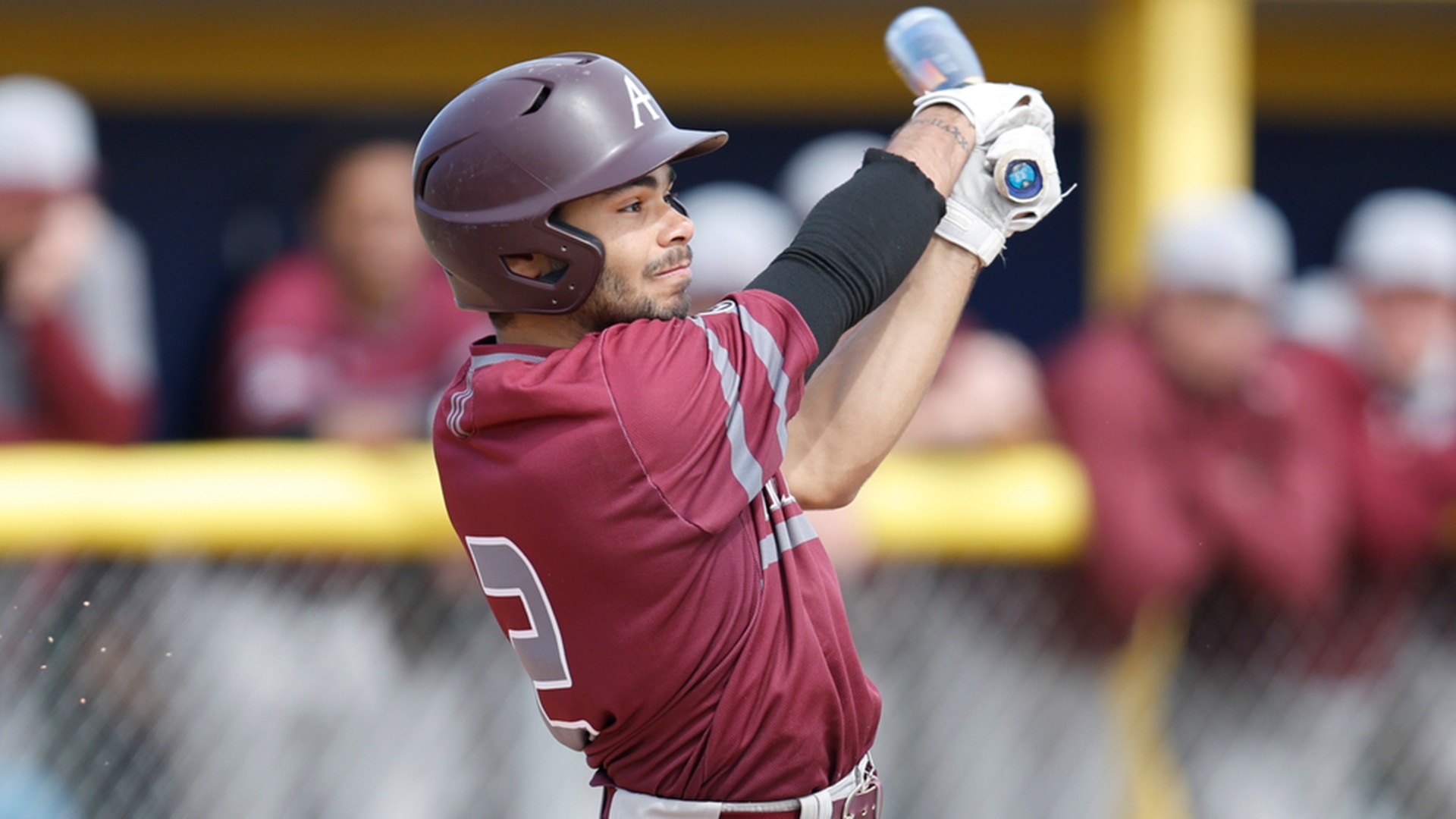 Stanley Regguinti swings at a pitch during a 2026 Augsburg baseball game.