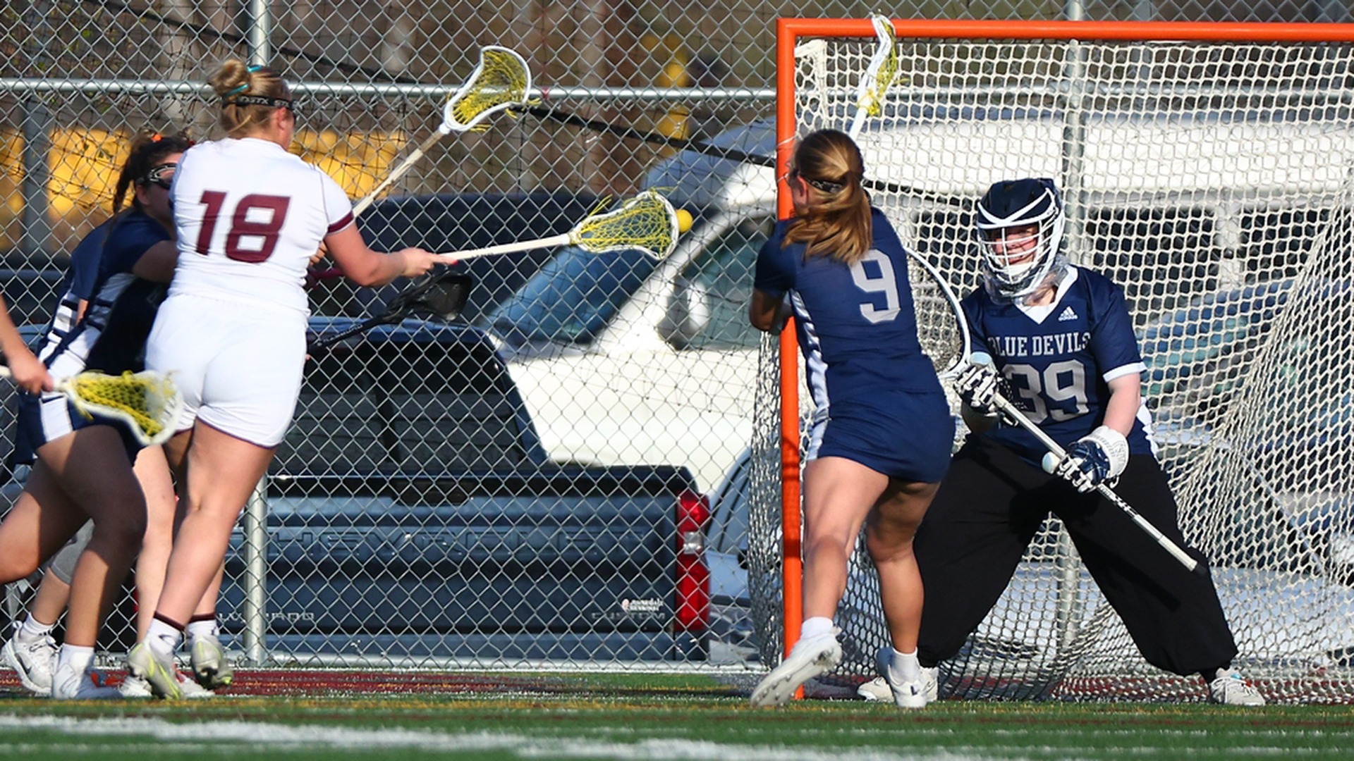 Breya Sawyer takes a shot on-goal during a 2026 Augsburg women's lacrosse game.