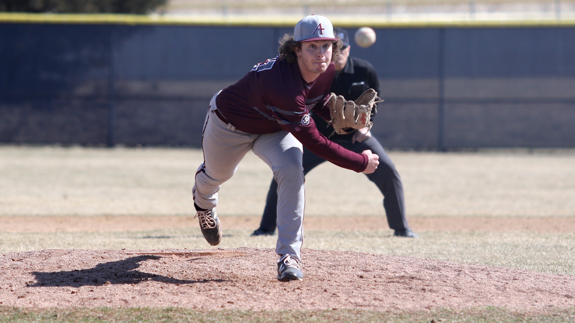 Vincent Rupp pitches during a 2026 Augsburg baseball game.