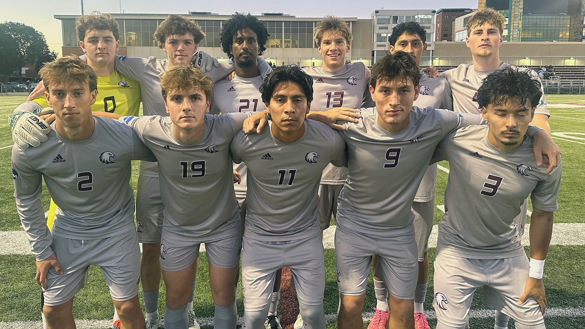 Augsburg men's soccer's starting 11 for its 2026 game against Saint Mary's.