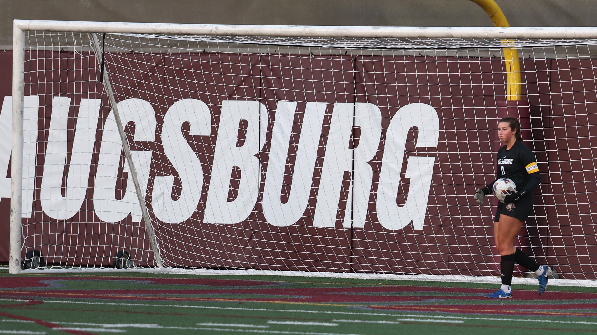 Claire Smothers handles the ball during a 2026 Augsburg women's soccer game.