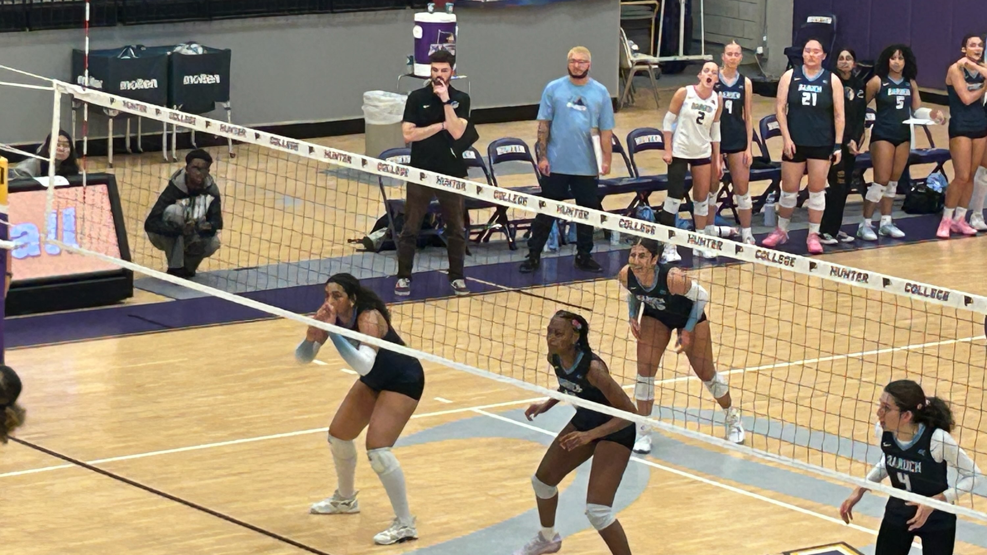 2026 Women's Volleyball versus Hunter.The Bearcats prepare to receive a serve. 