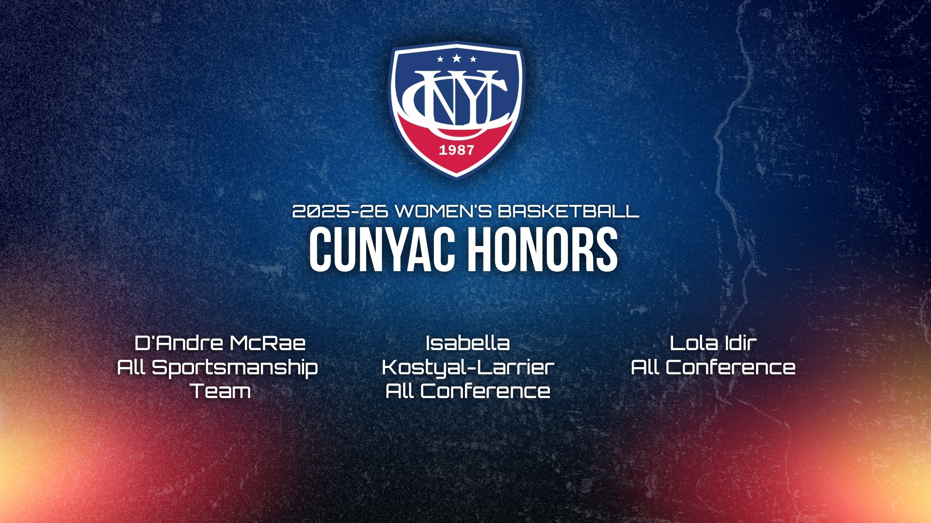 2025-26 Women's Basketball CUNYAC Honors 