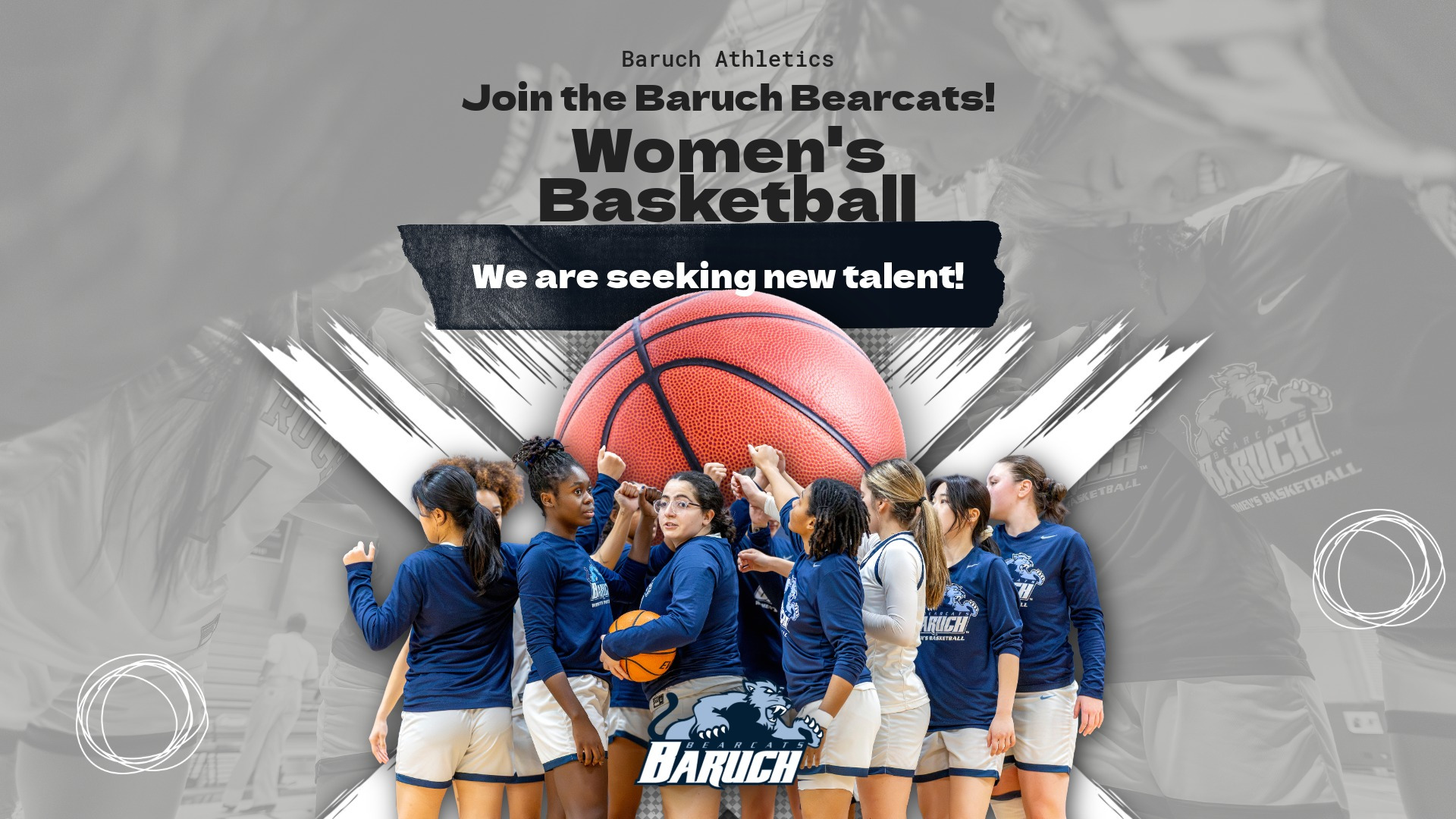 Seeking New Women's Basketball Players Graphoic