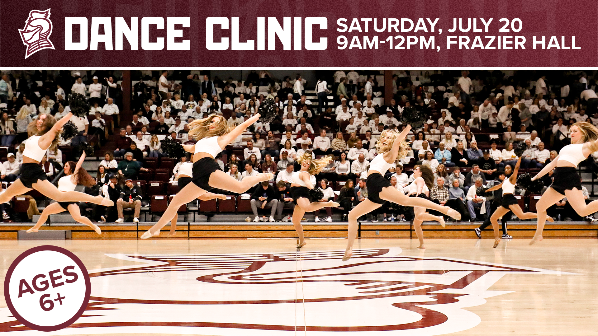 Dance Team Summer Clinic, Saturday, July 20 in Frazier Hall