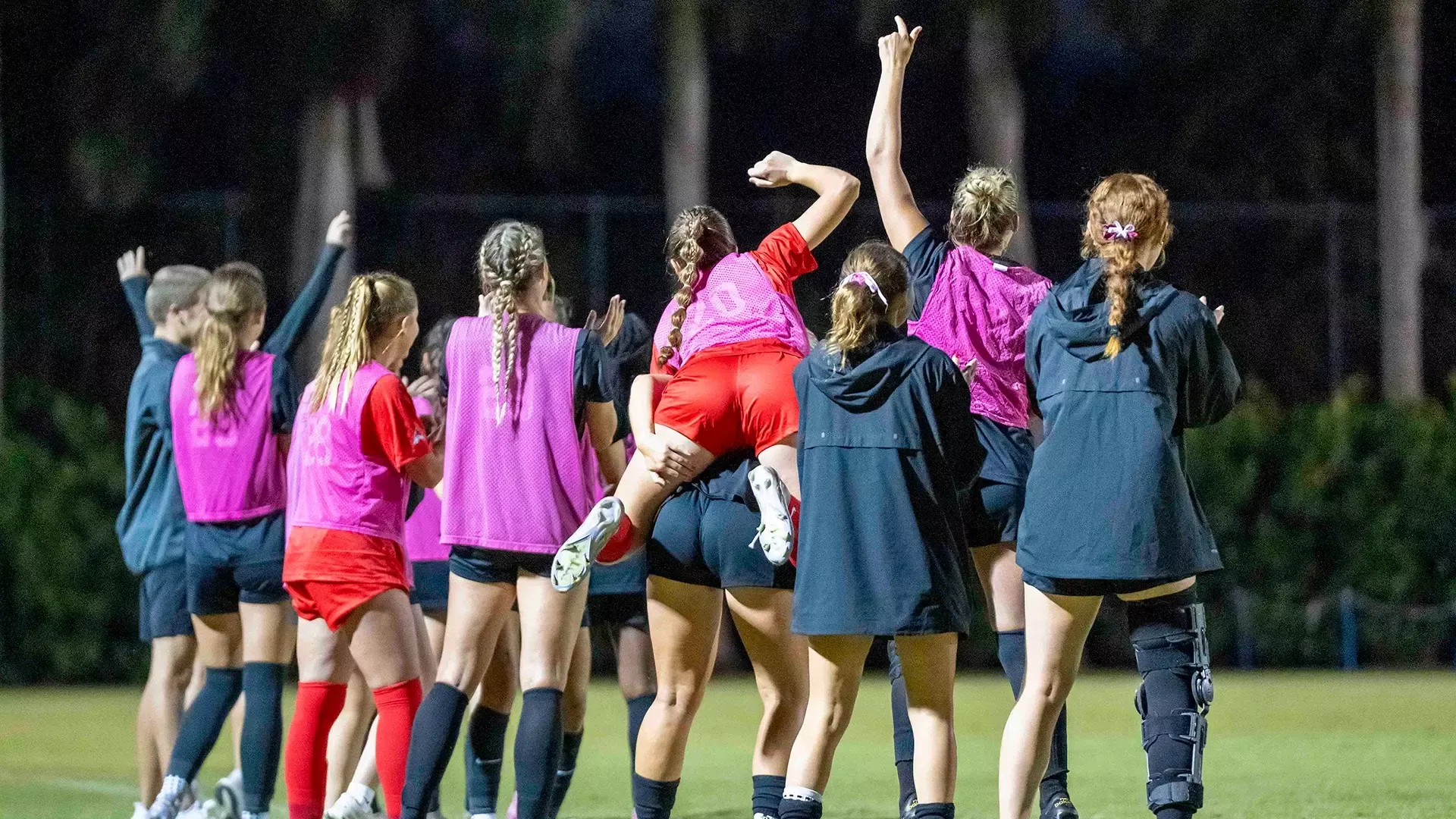 Women's soccer celebrates an ASUN Tournament victory over top-seeded FGCU.