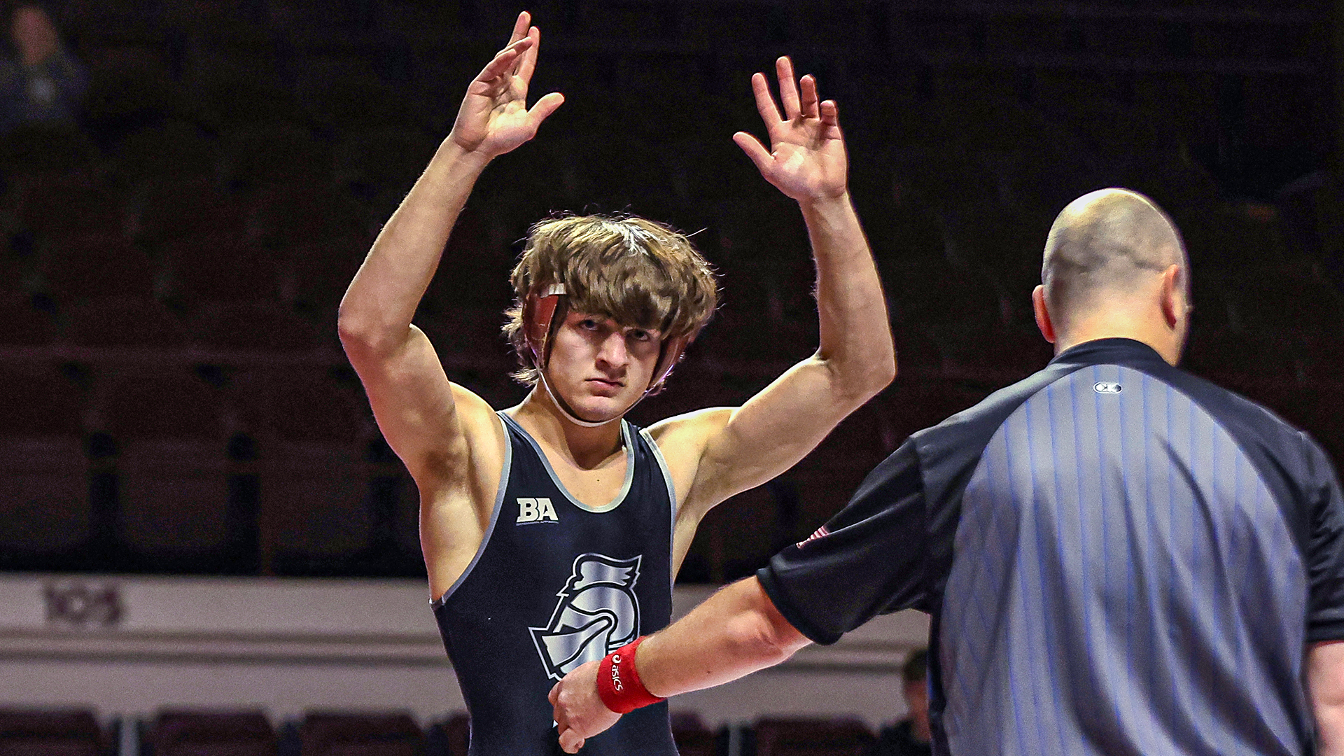 AJ Rallo after his win over his opponent from Central Michigan