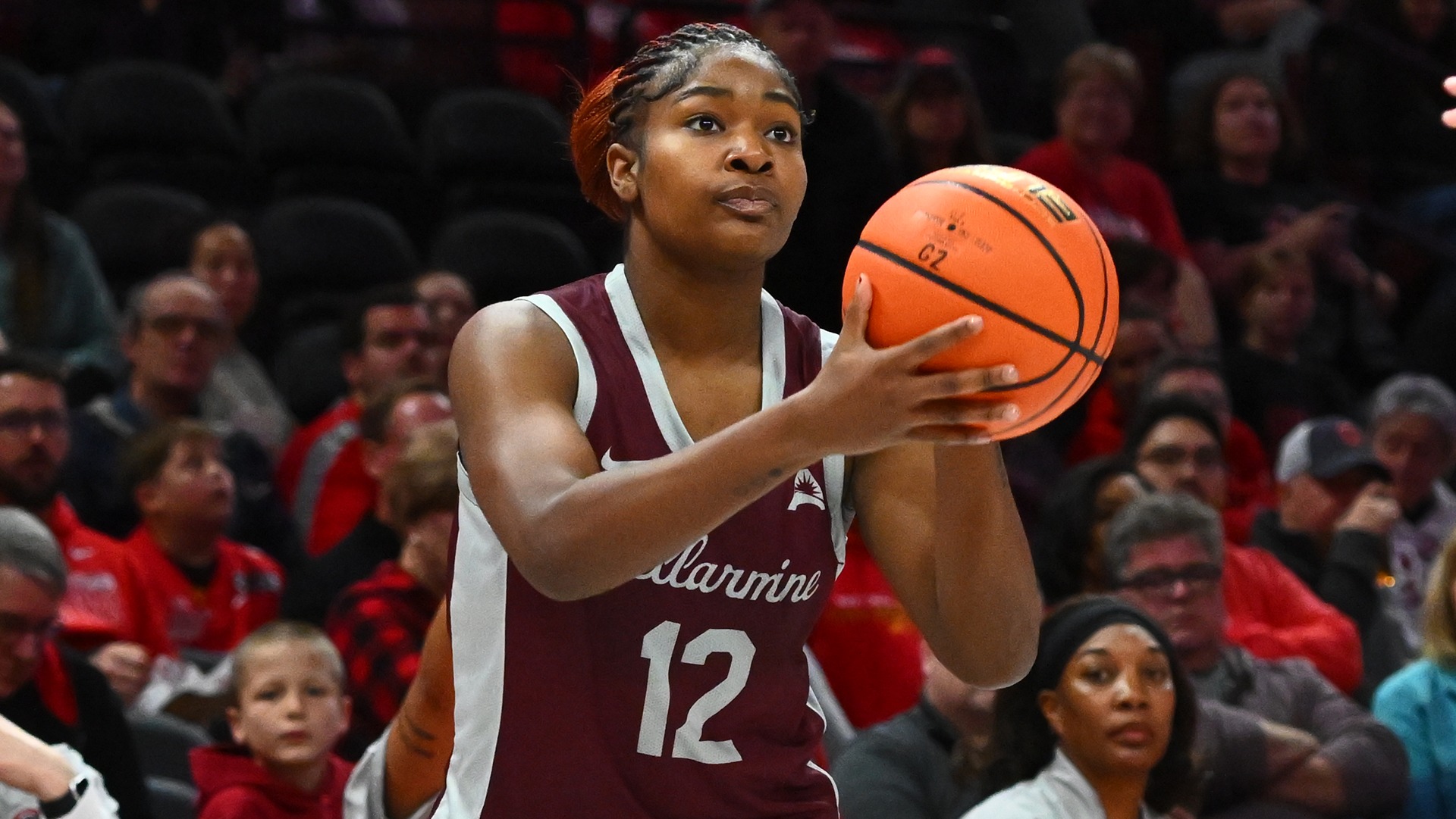 Kayce Hyman sets up for a jump shot in a game this season.
