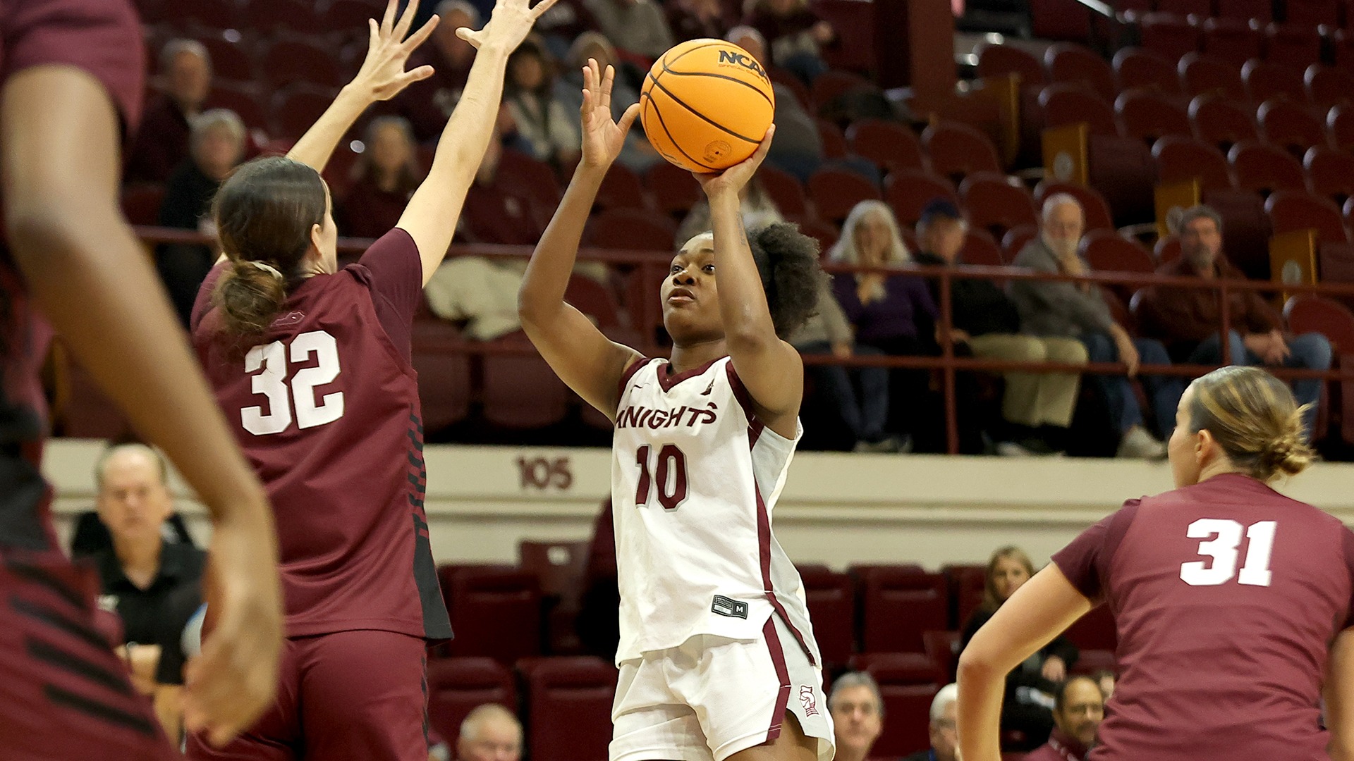 Kayce Hyman goes up for a jumper against EKU.