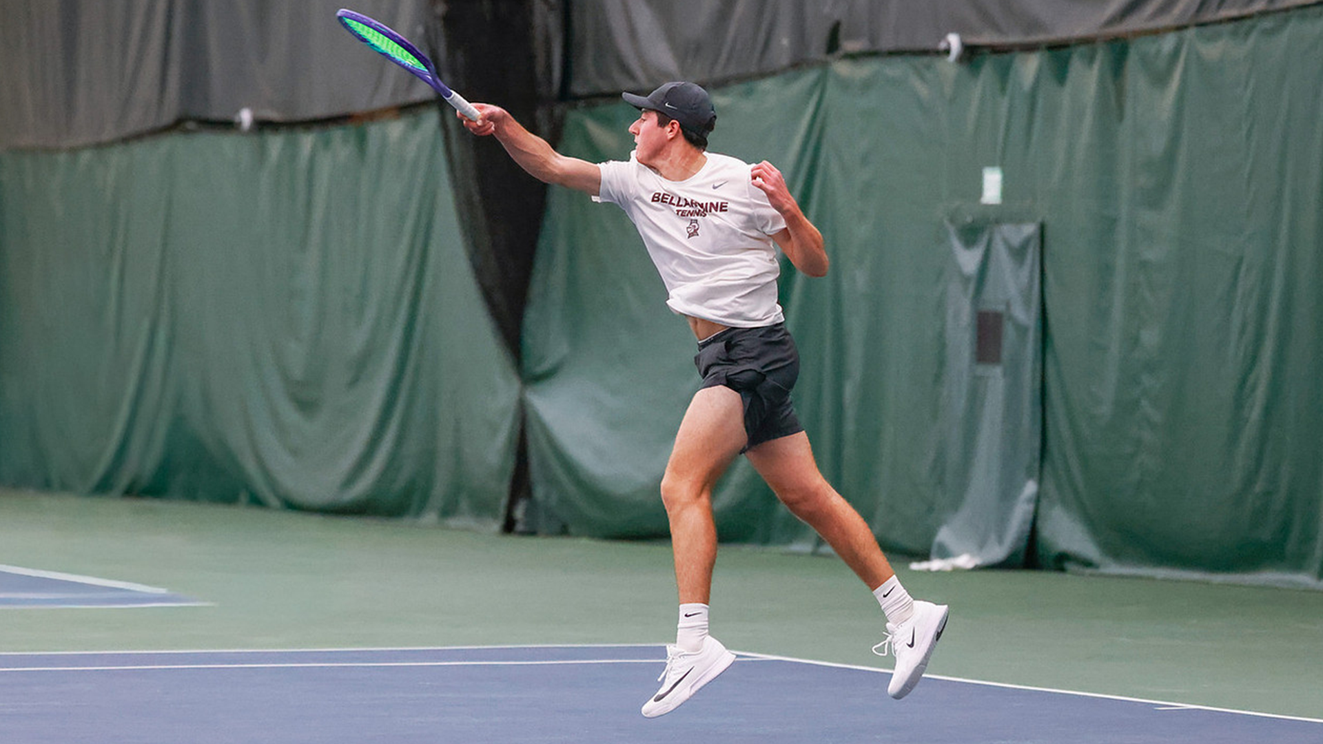 Colby Berson leaps for a shot in the Ball State Invite