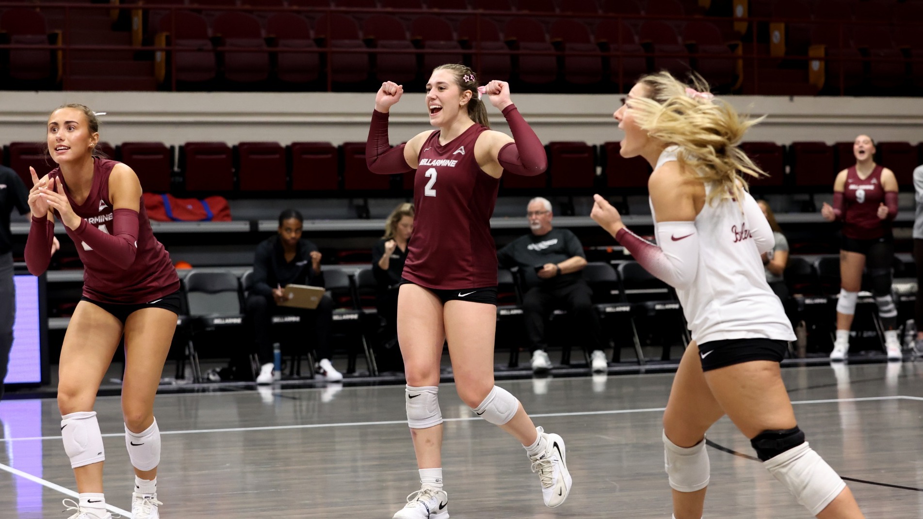 Natalie Bland celebrating point