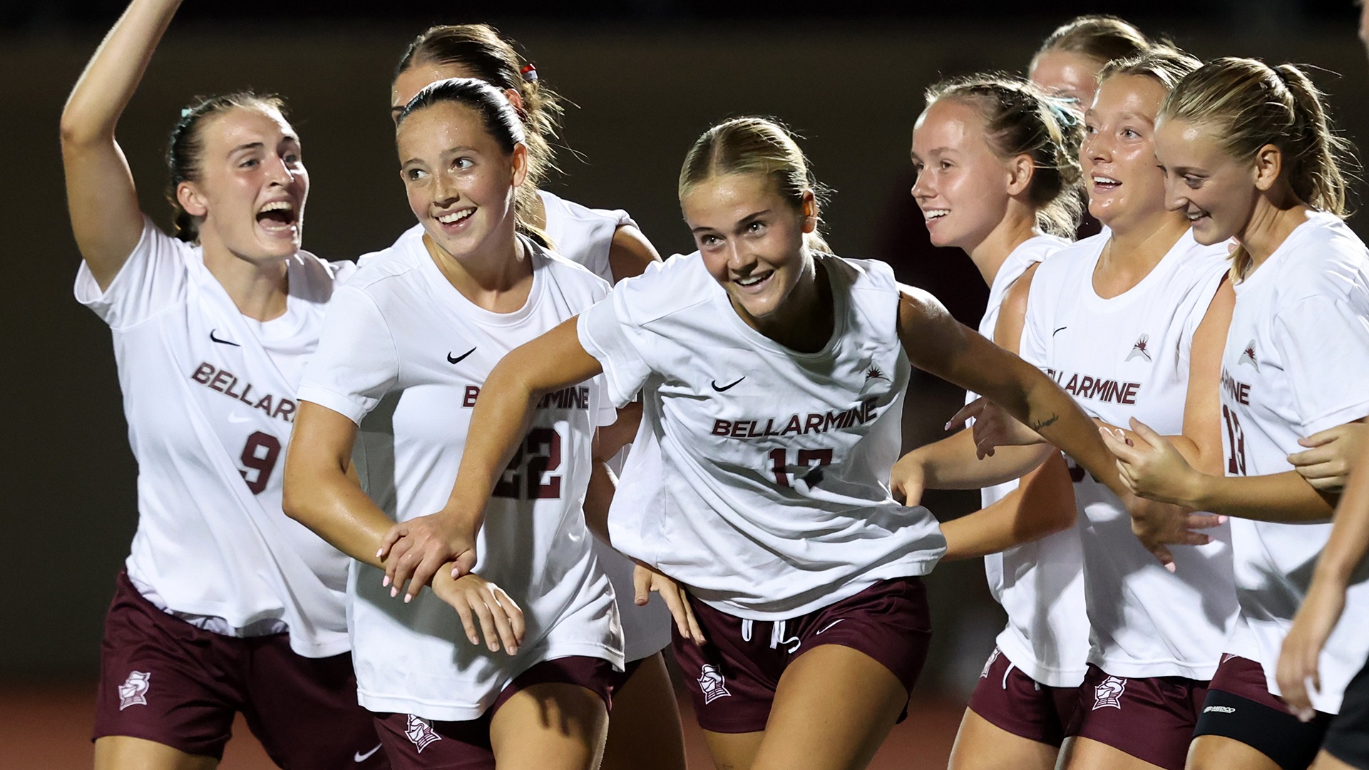 The Knights celebrate a goal scored.