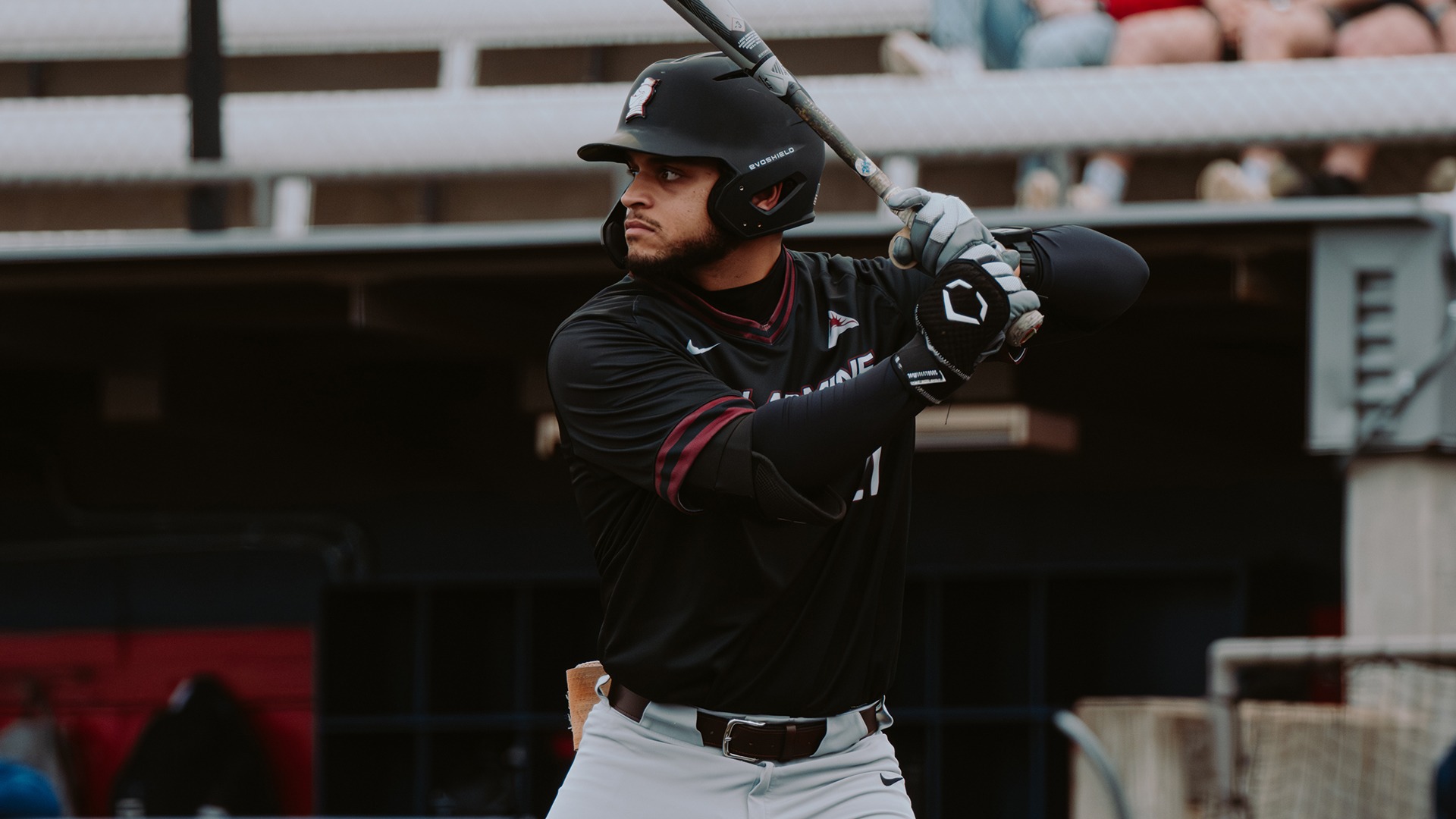 AJ Swader gets ready for a pitch against Belmont.