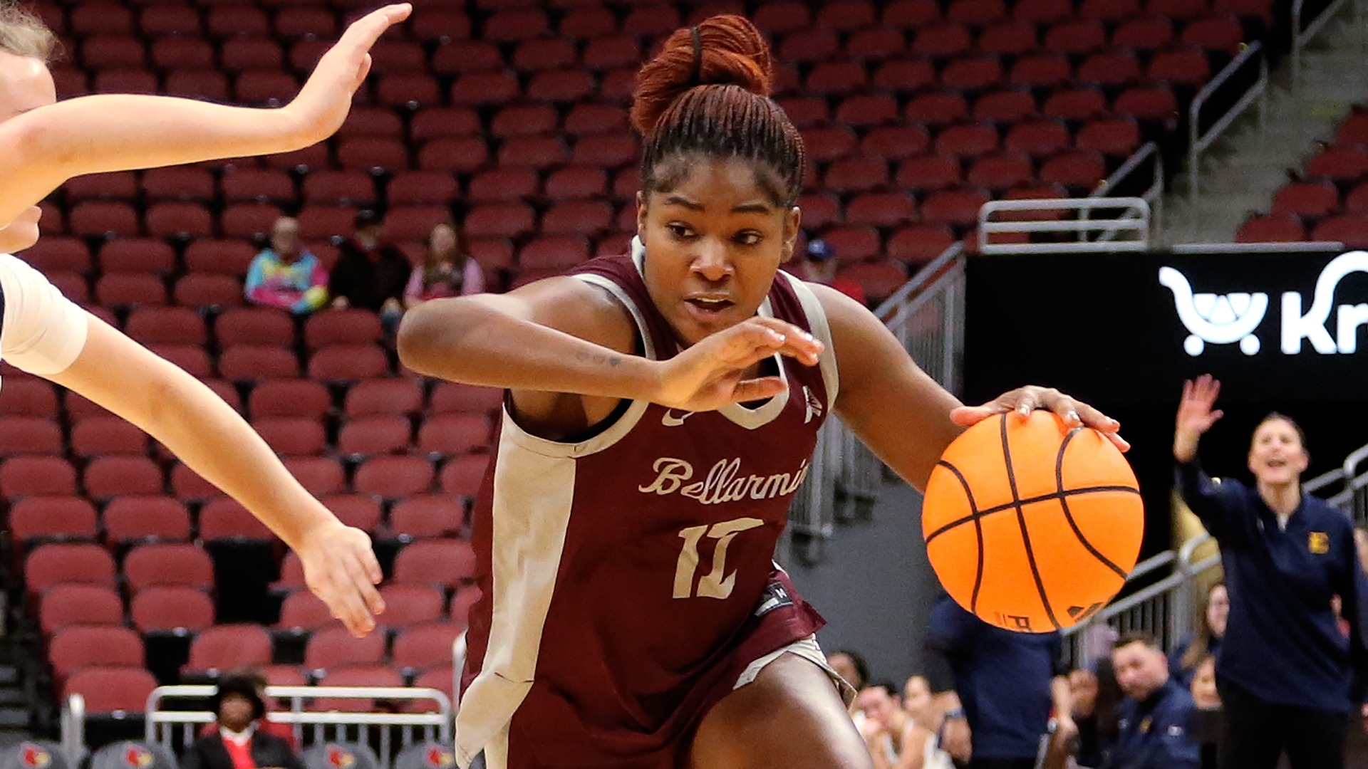 Kayce Hyman drives to the basket in a game this season.