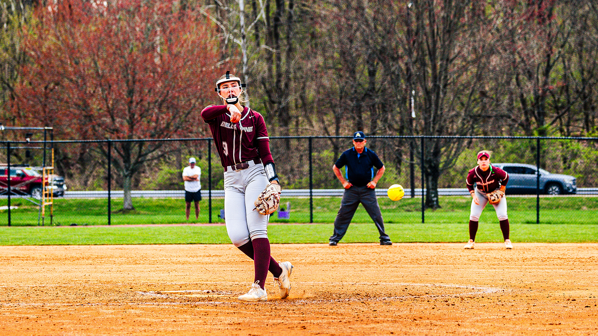 Makenzie Cowburn delivers a pitch against Lipscomb