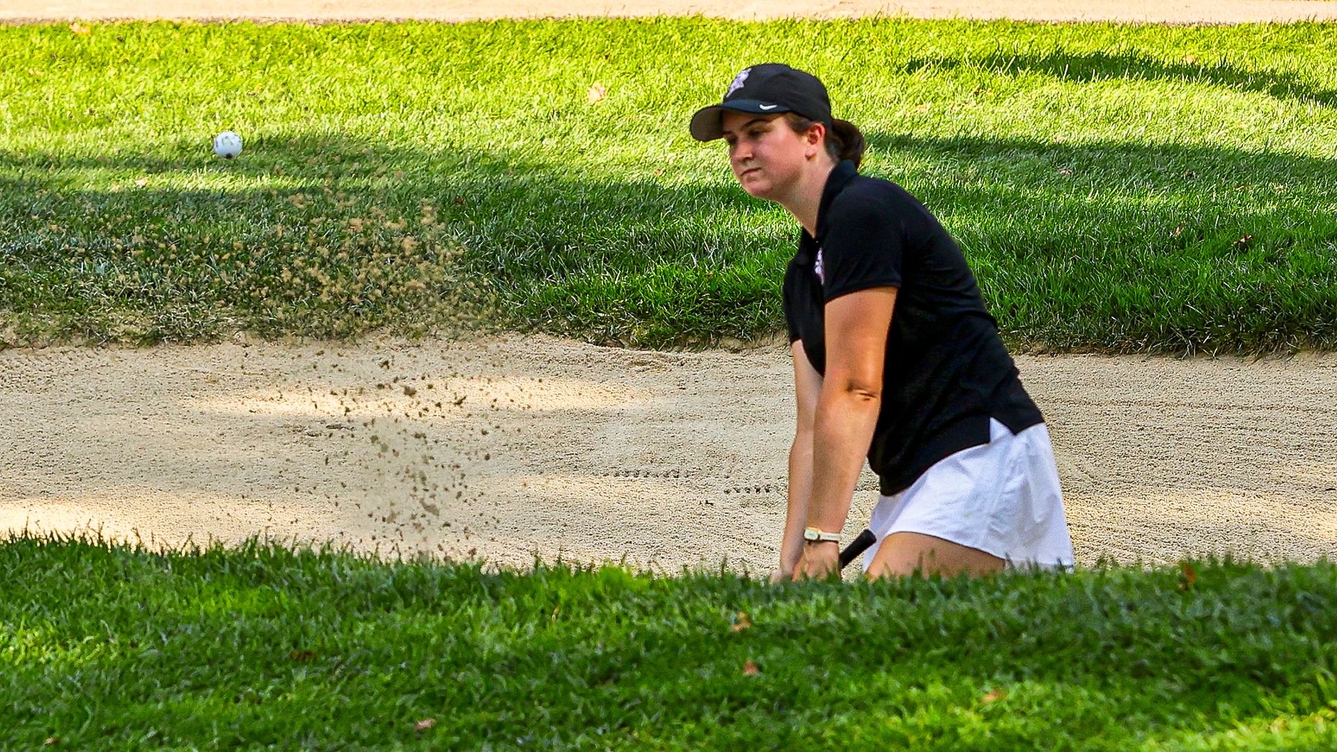 Taylor Dunkle gets out of a bunker