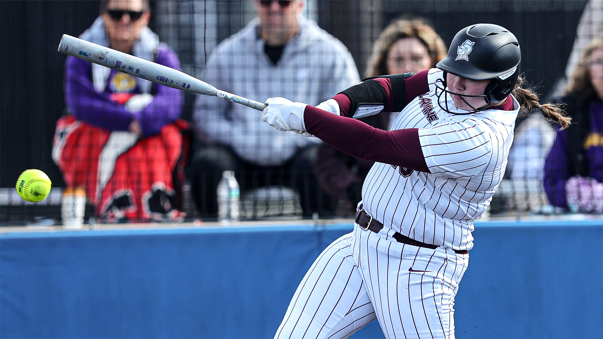 Tia Ice follows through a swing at Spalding