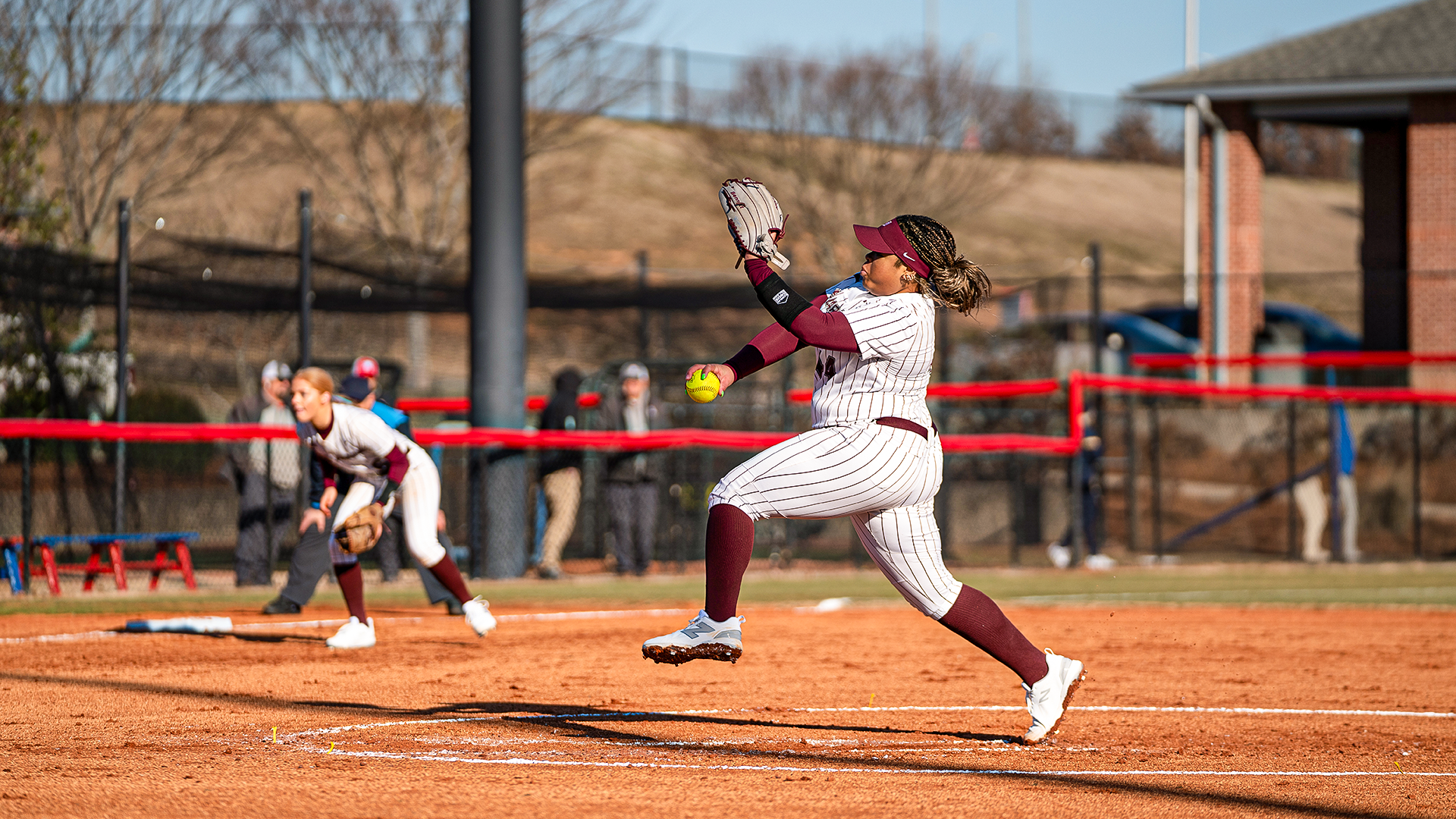 Lele Bennett pitching at UWG