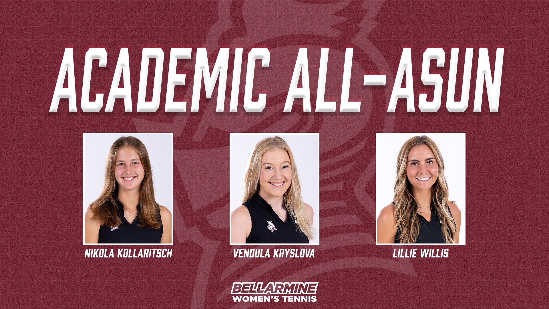 2026 Women's Tennis Academic All-ASUN Graphic